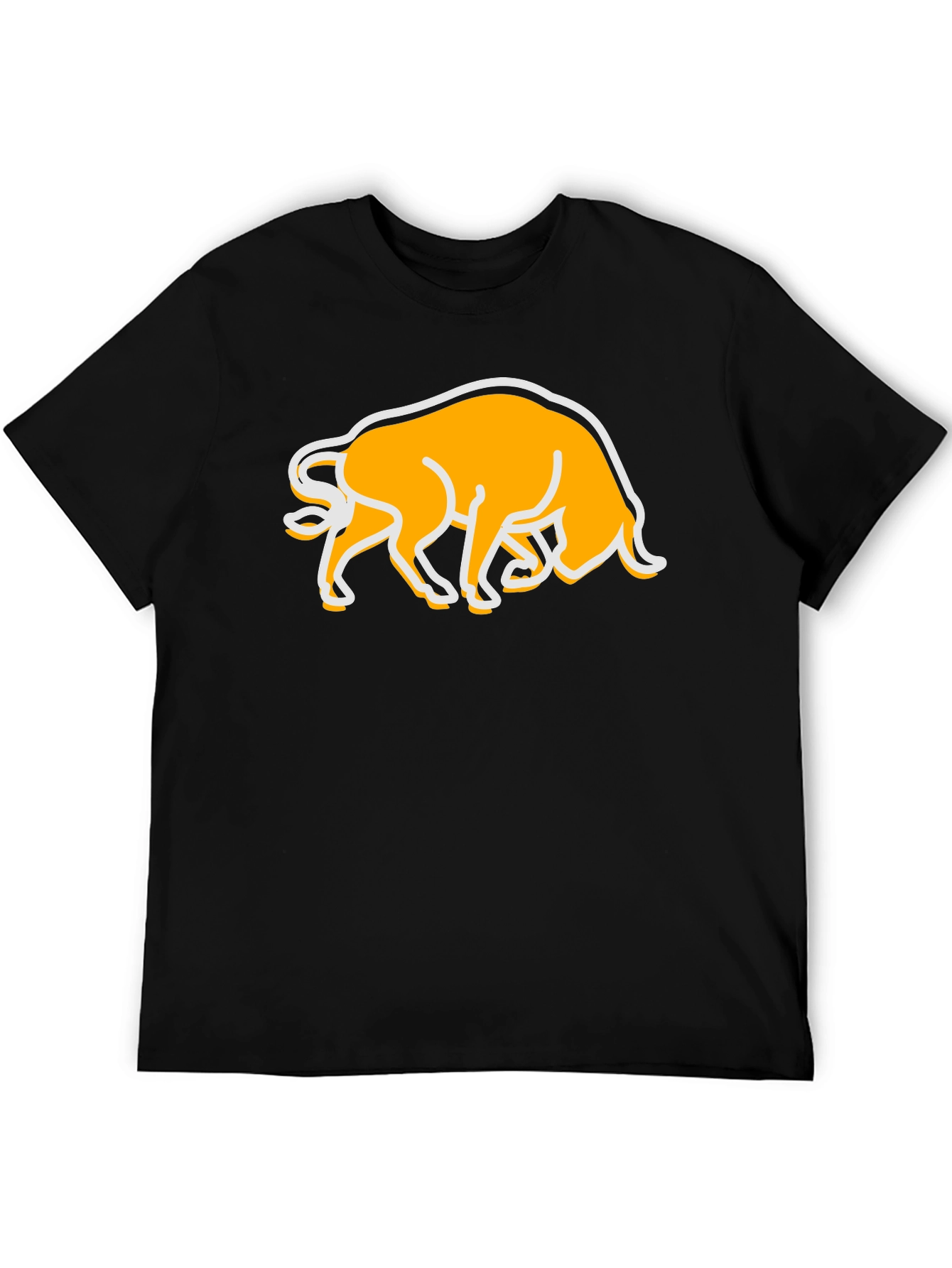 Black T-Shirt with Bull Graphic