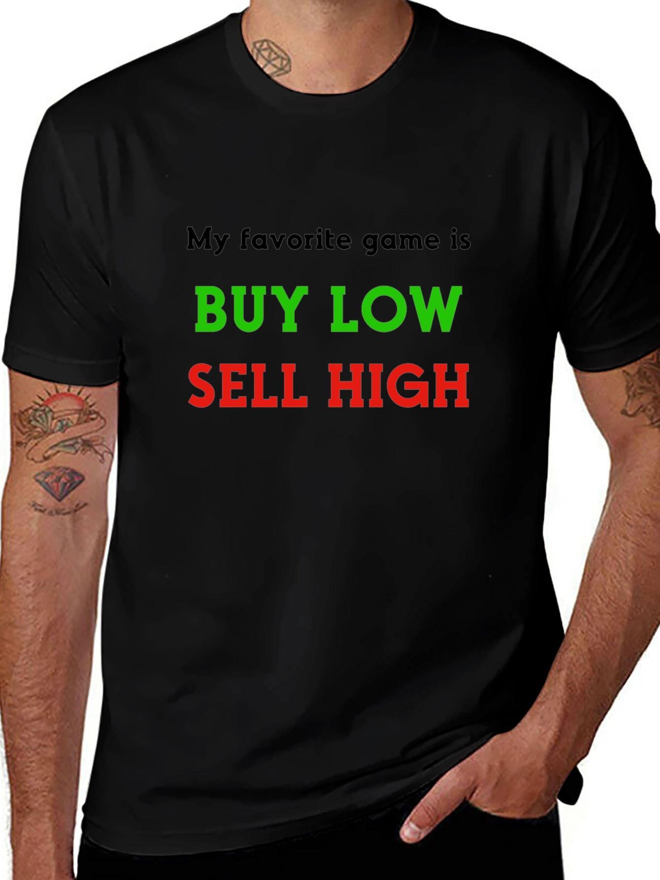 Buy Low Sell High Black Graphic Tee