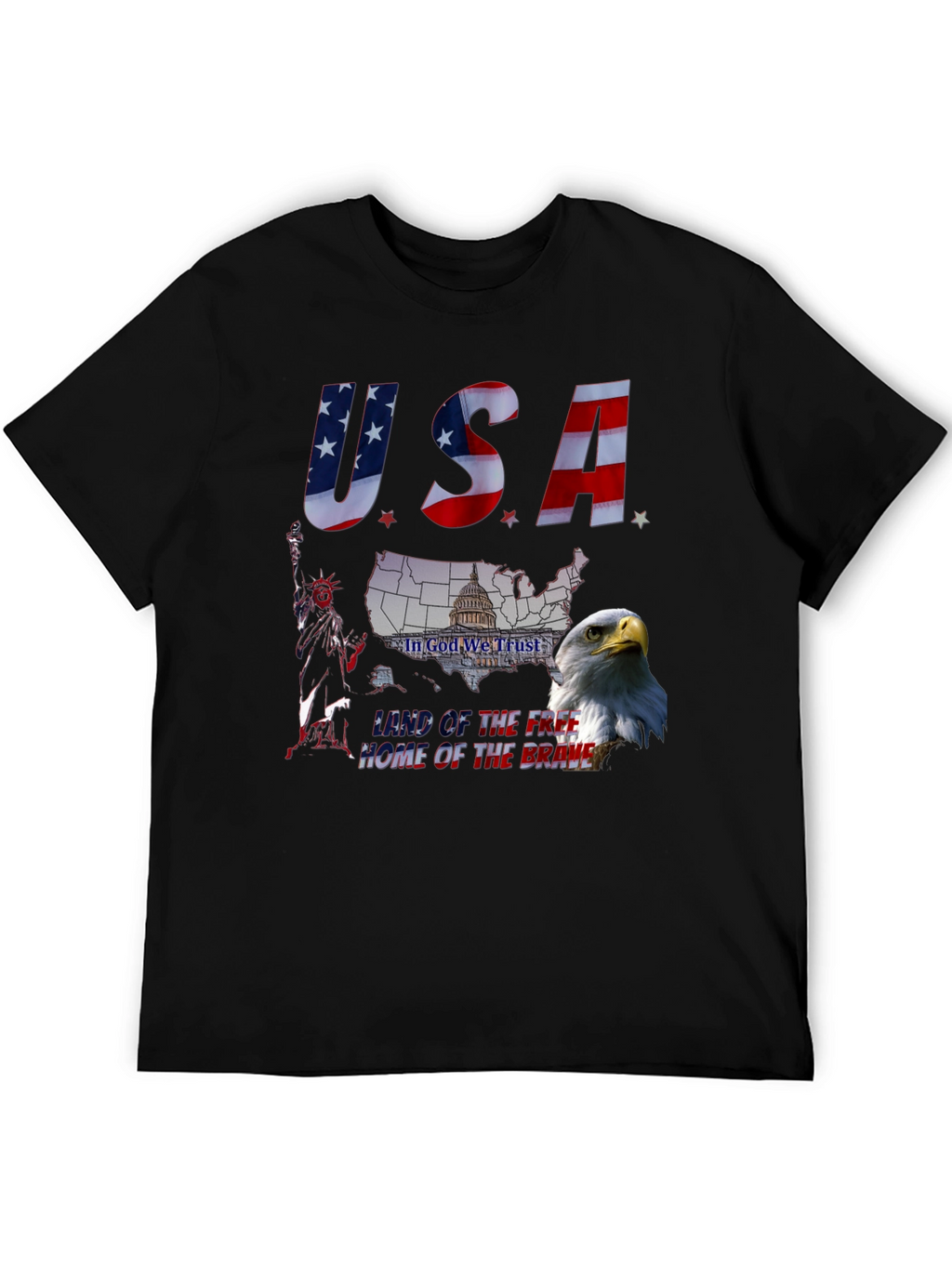 Patriotic USA Eagle Graphic T-Shirt