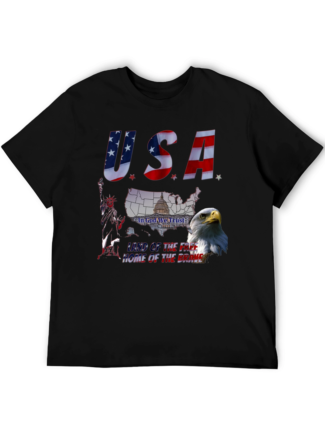 Patriotic USA Eagle Graphic T-Shirt