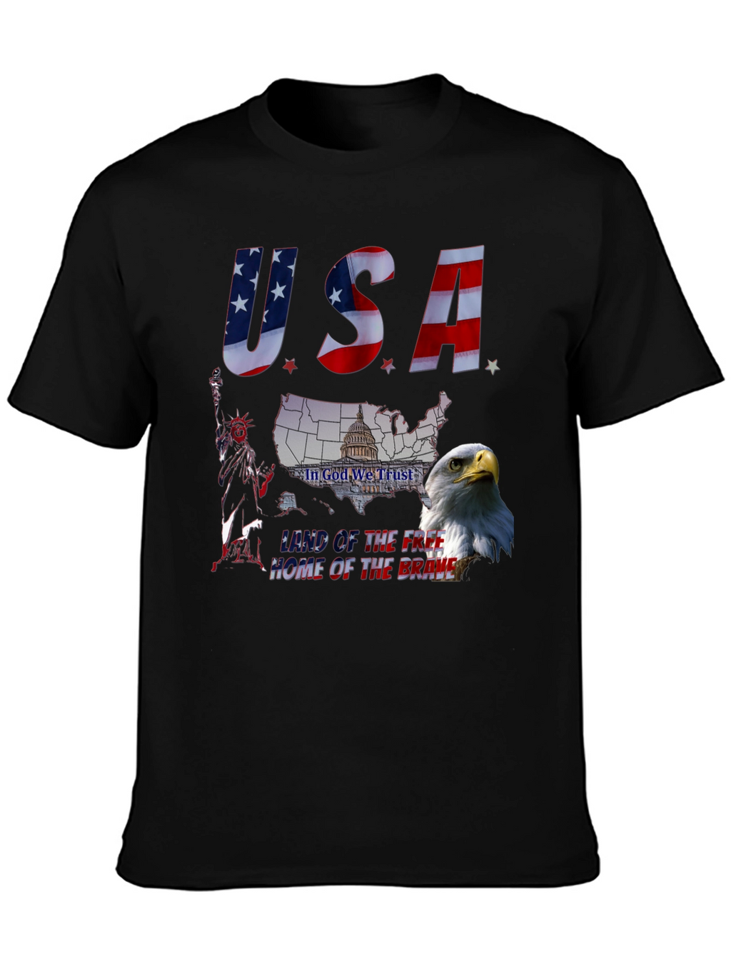 Patriotic USA Eagle Graphic T-Shirt
