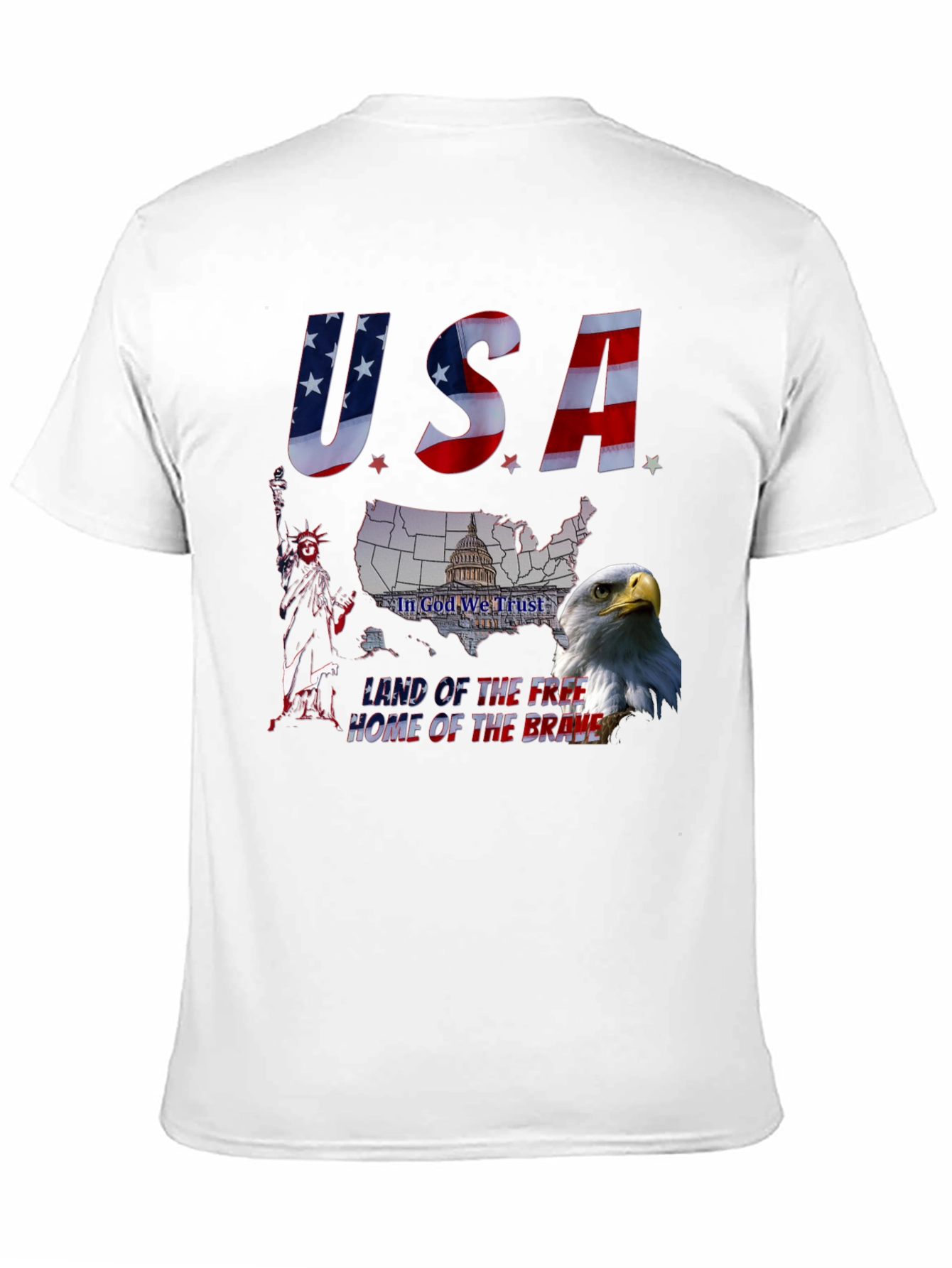 Patriotic USA Eagle Graphic T-Shirt