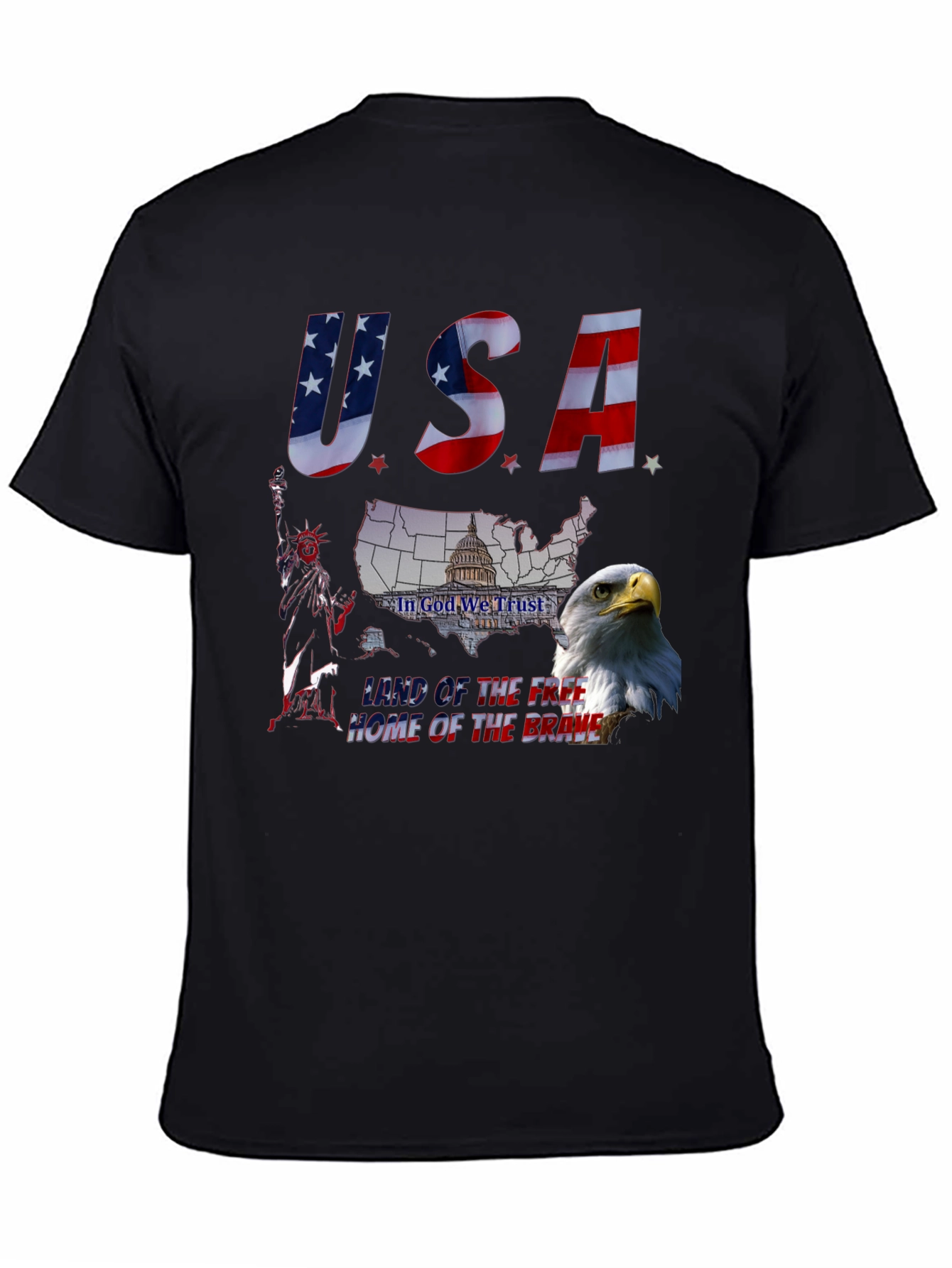 Patriotic USA Eagle Graphic T-Shirt