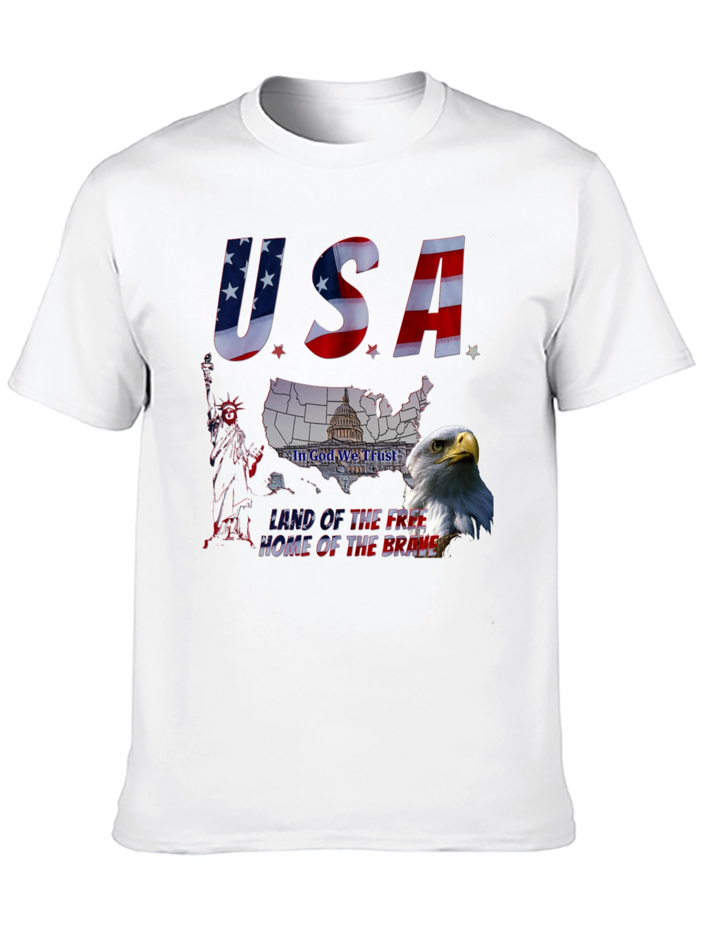 Patriotic USA Eagle Graphic T-Shirt