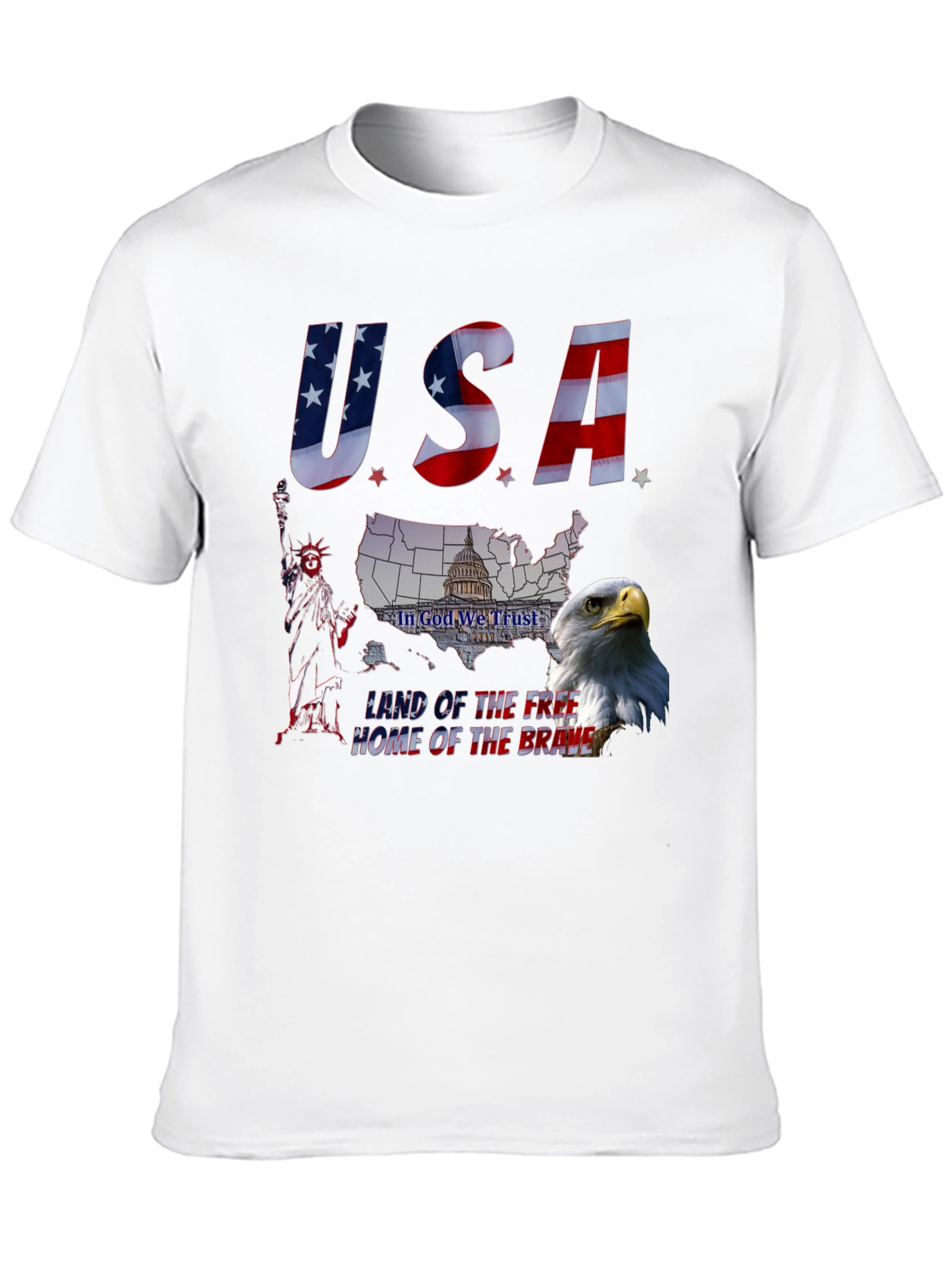 Patriotic USA Eagle Graphic T-Shirt