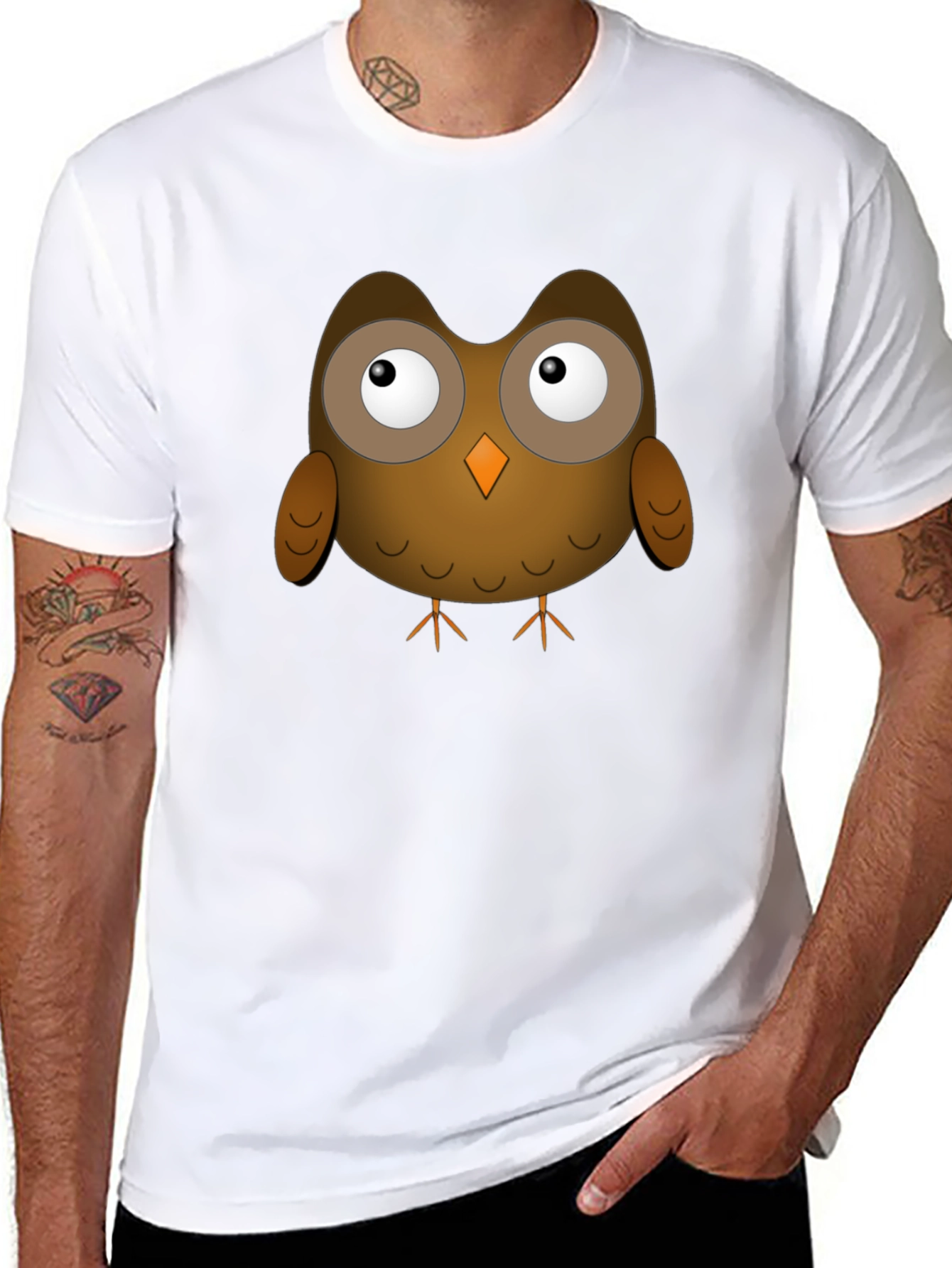 Cute Owl Graphic T-Shirt - Black Unisex Tee