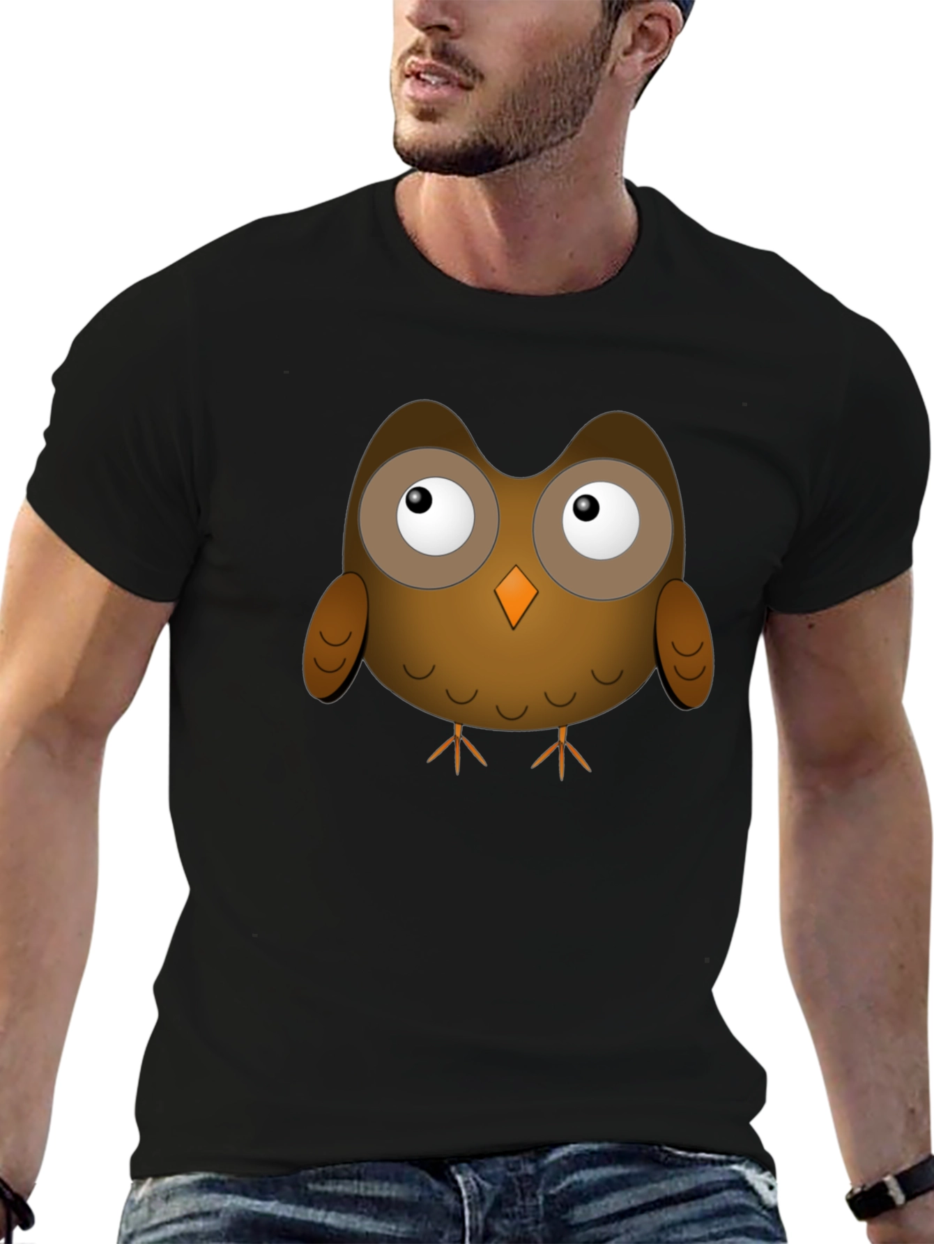 Cute Owl Graphic T-Shirt - Black Unisex Tee