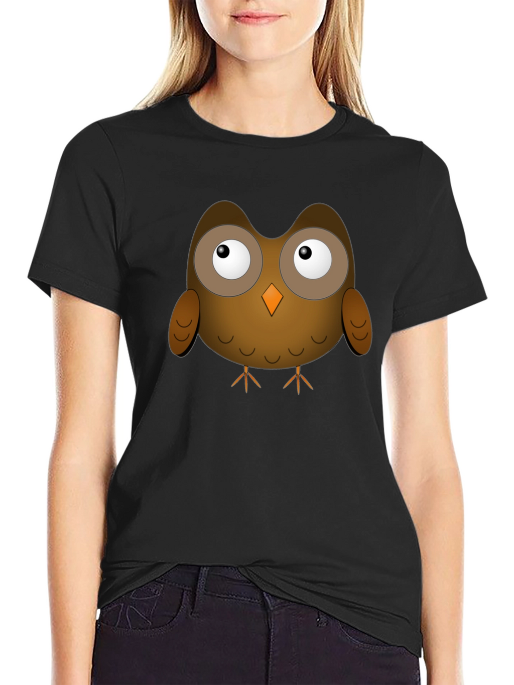 Cute Owl Graphic T-Shirt - Black Unisex Tee