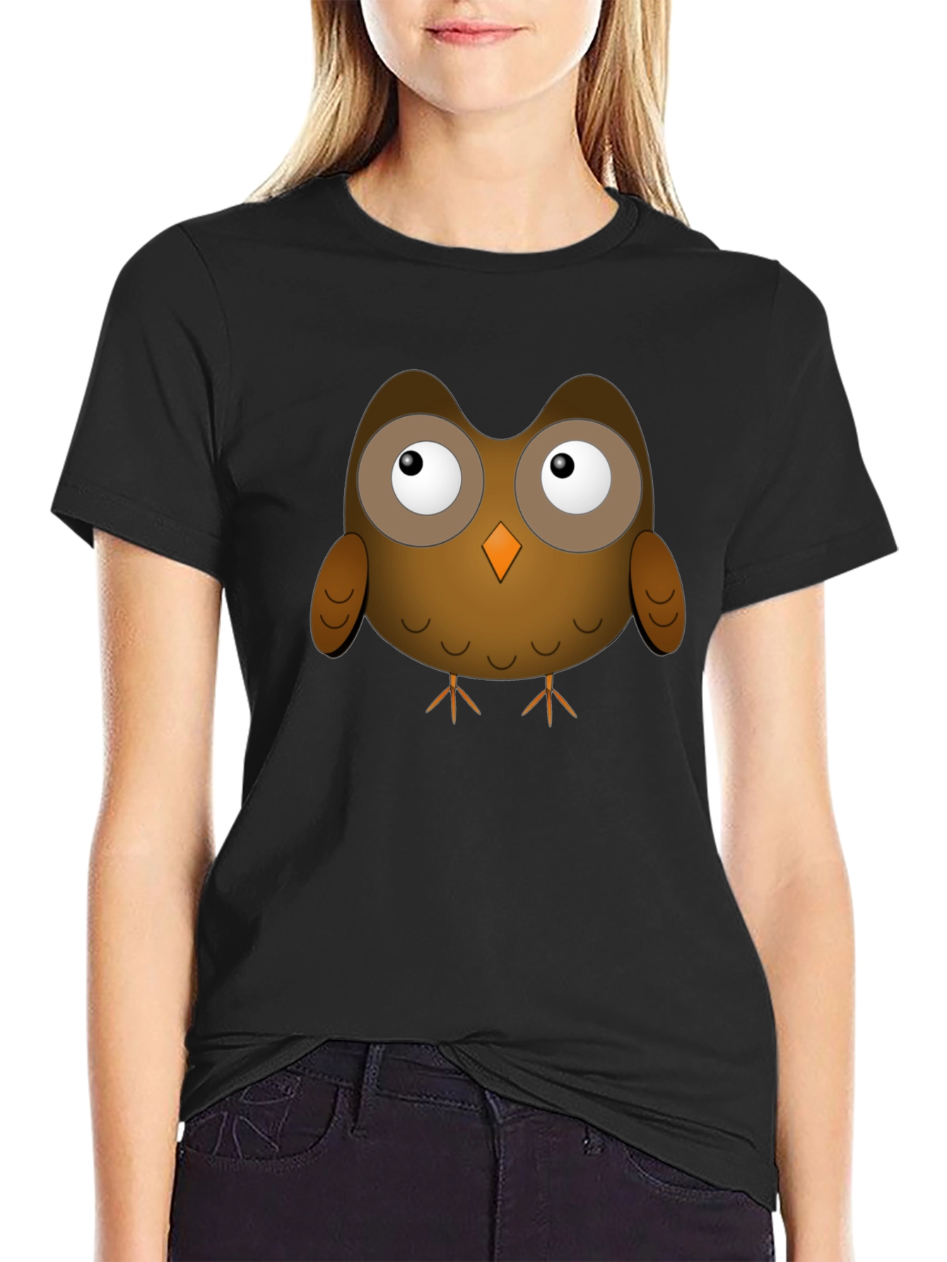 Cute Owl Graphic T-Shirt - Black Unisex Tee