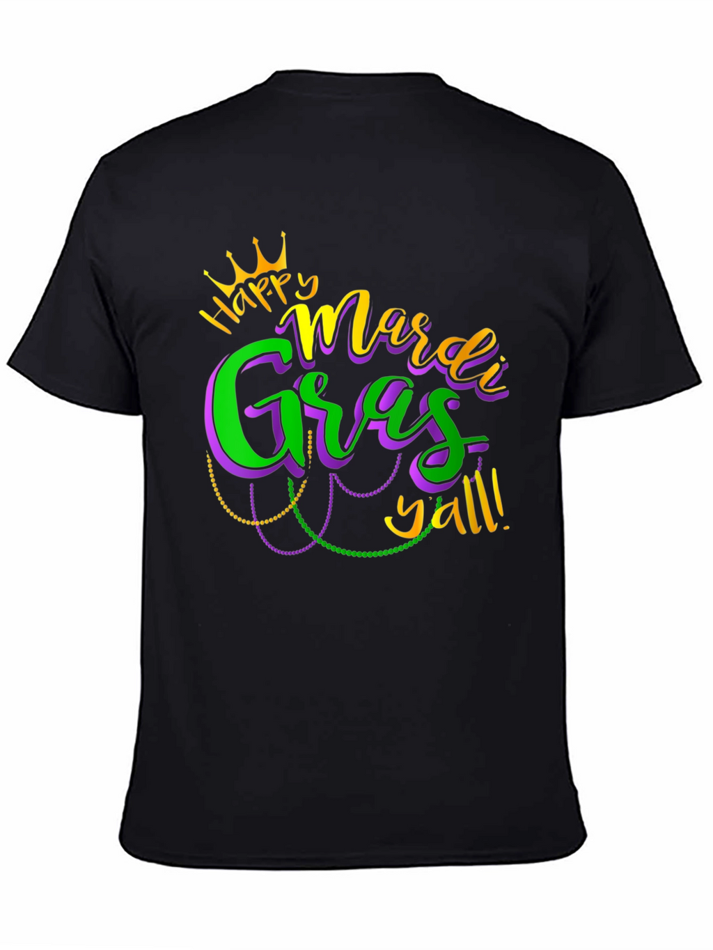 Mardi Gras Yall Graphic Tee - Black