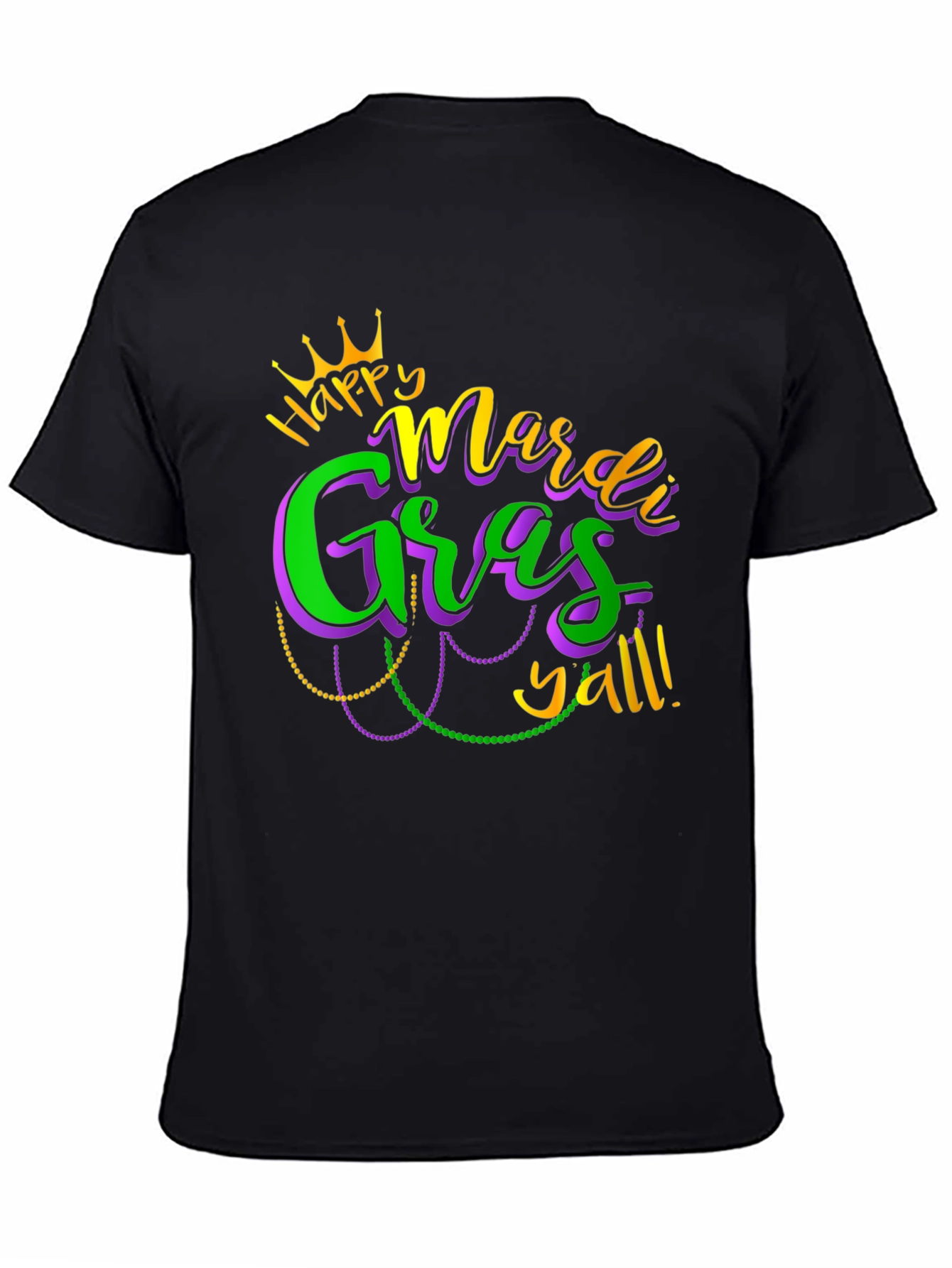 Mardi Gras Yall Graphic Tee - Black