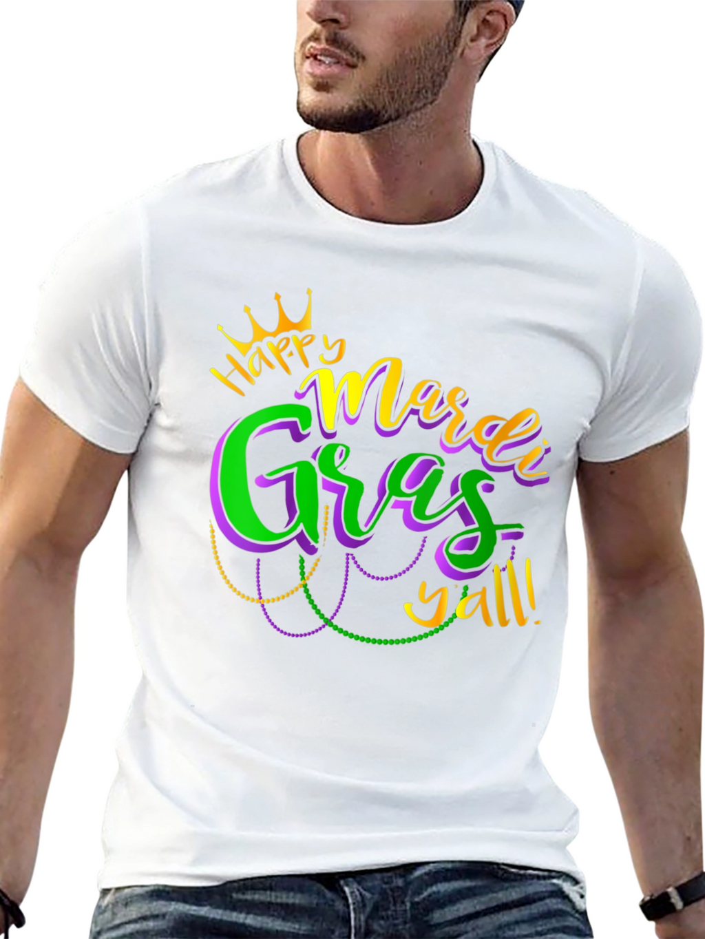 Mardi Gras Yall Graphic Tee - Black