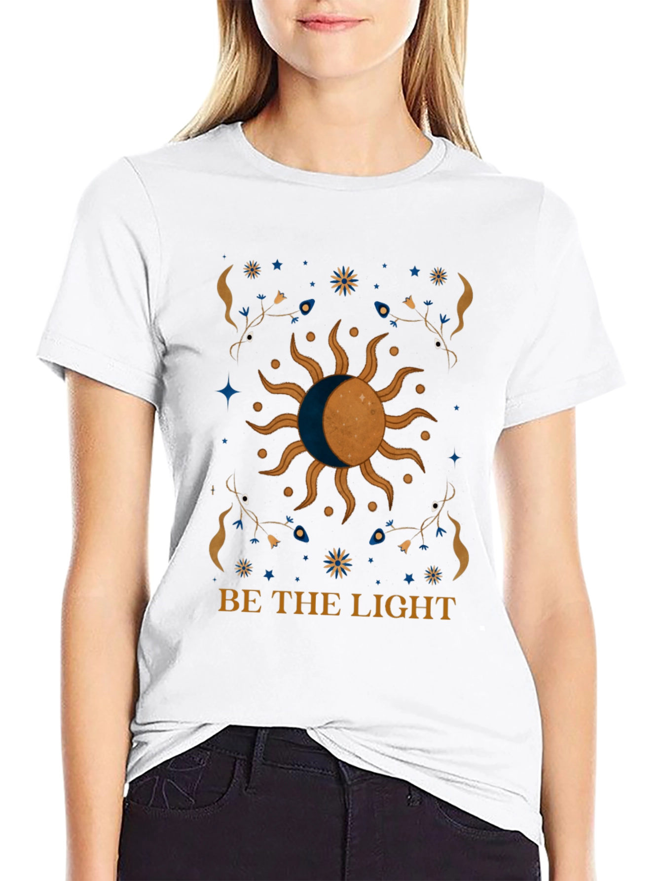 Celestial Sun & Moon Graphic Tee - Be The Light!
