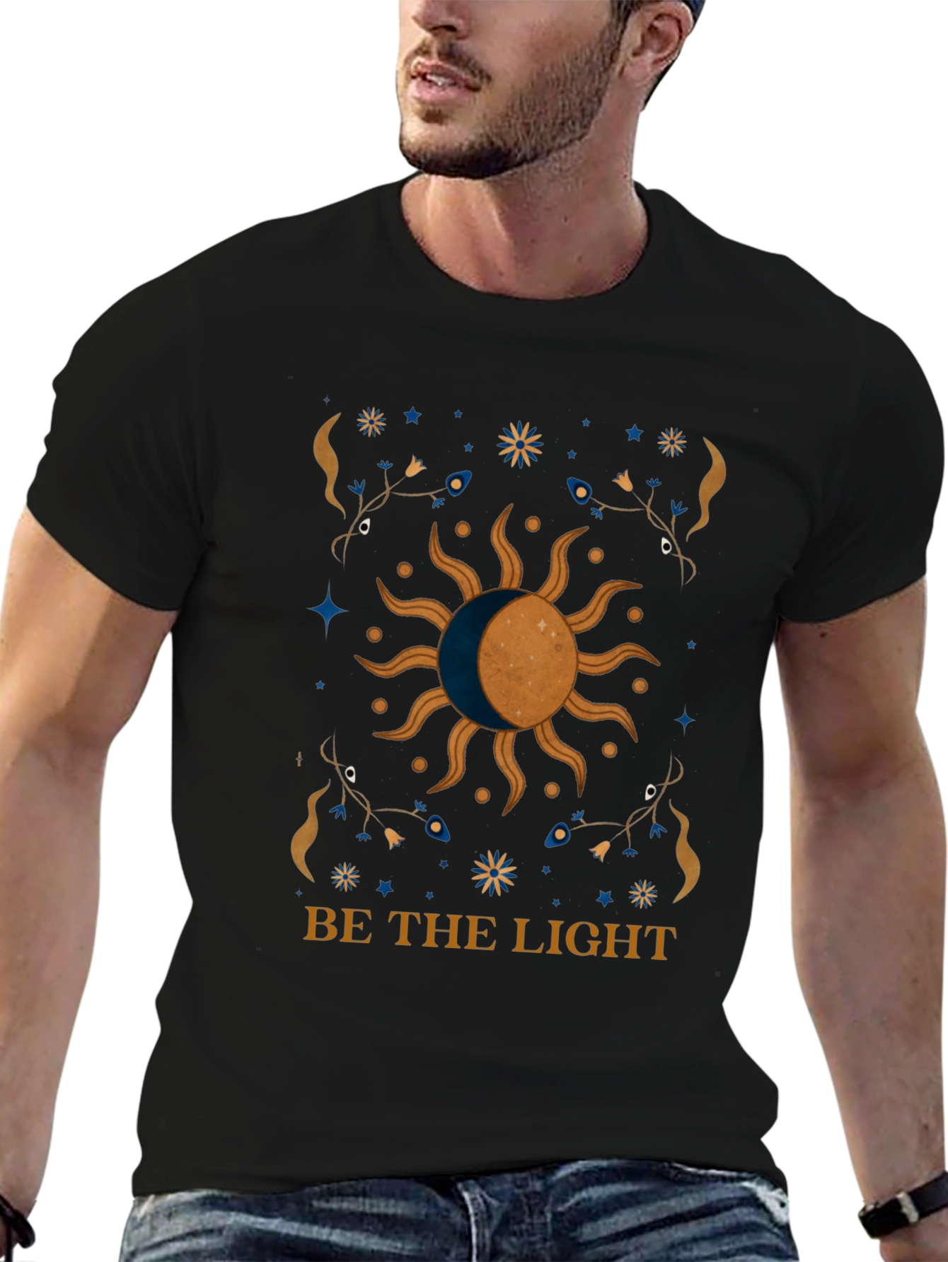 Celestial Sun & Moon Graphic Tee - Be The Light!