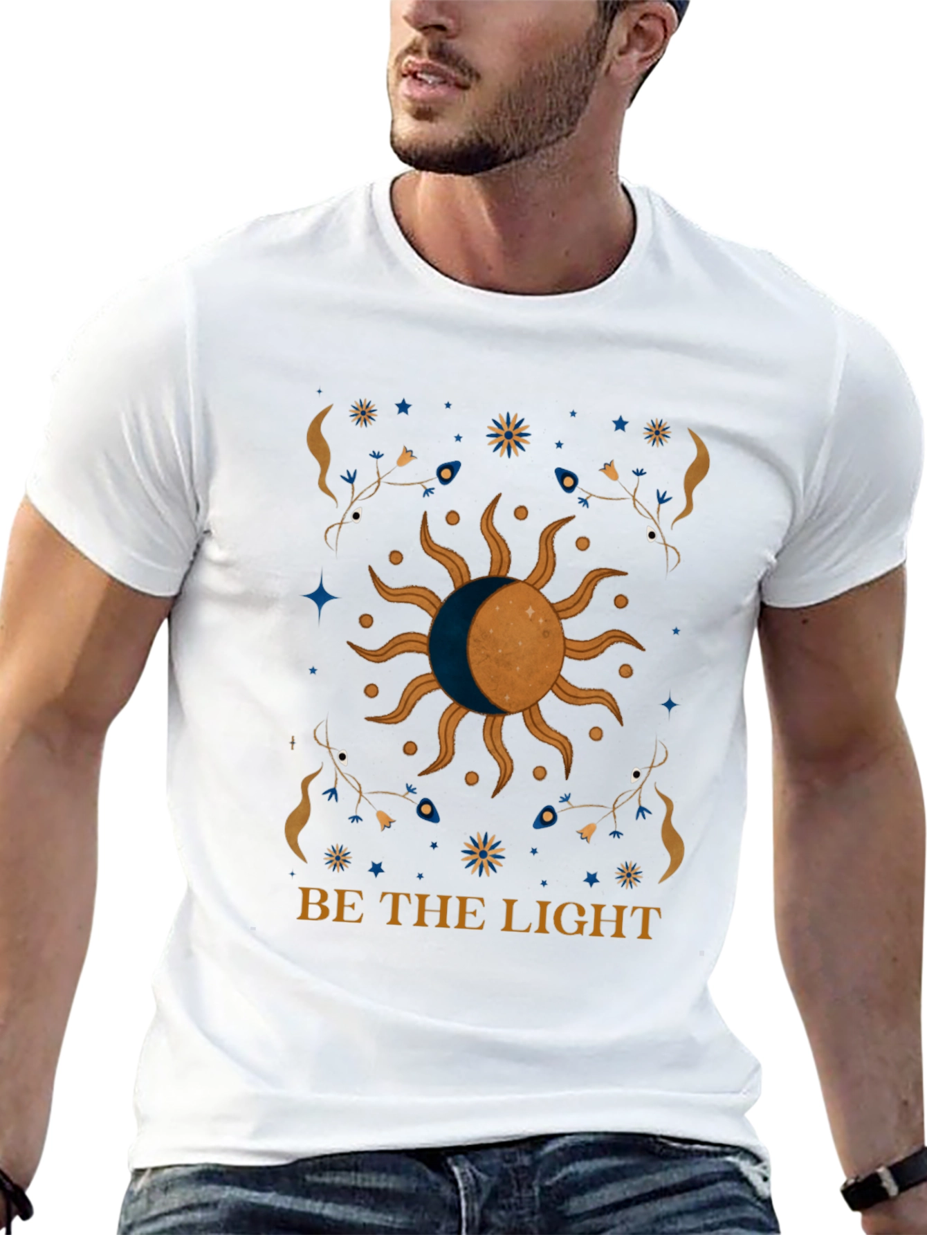 Celestial Sun & Moon Graphic Tee - Be The Light!