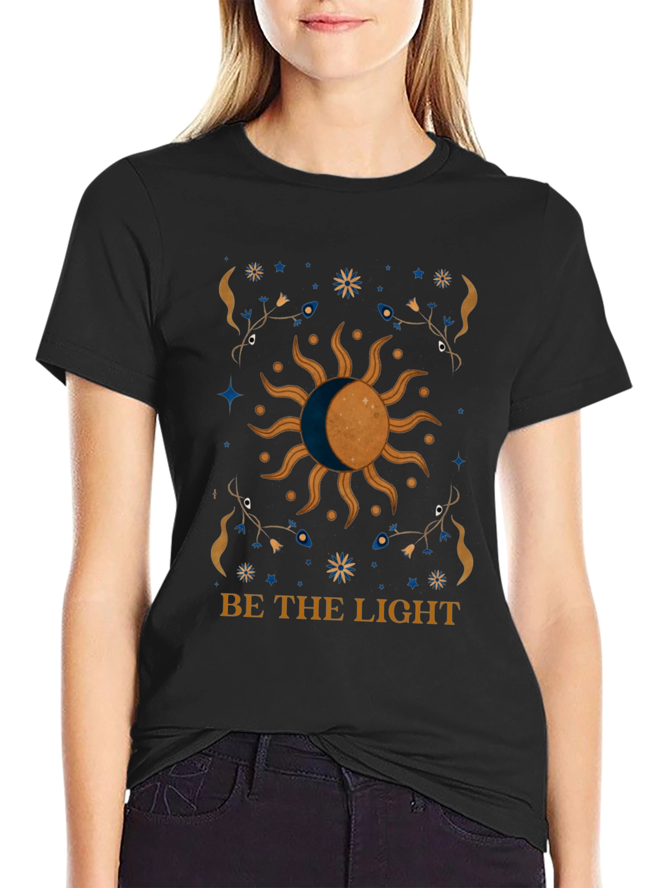 Celestial Sun & Moon Graphic Tee - Be The Light!