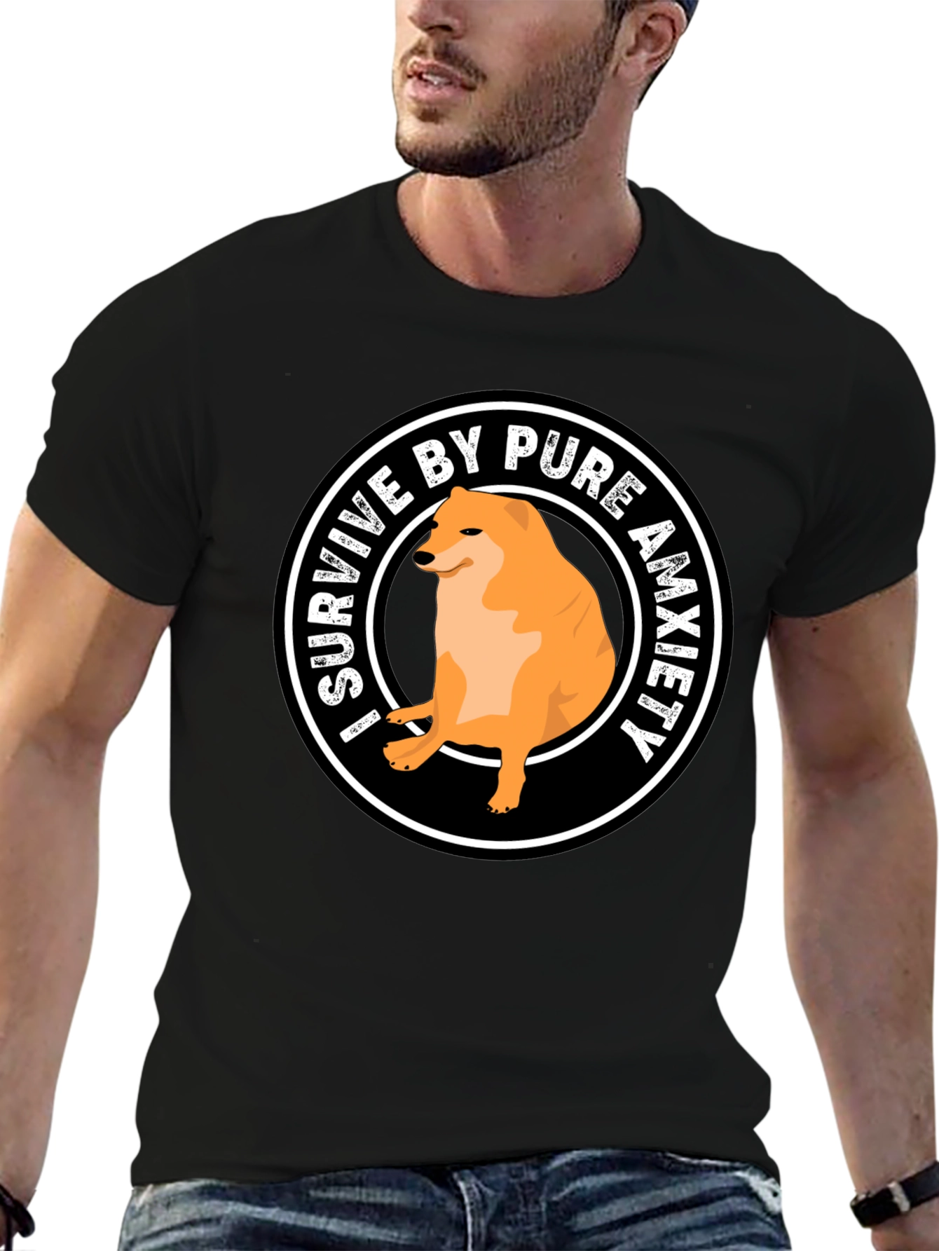 I Survive by Pure Anxiety Doge Meme Graphic Tee