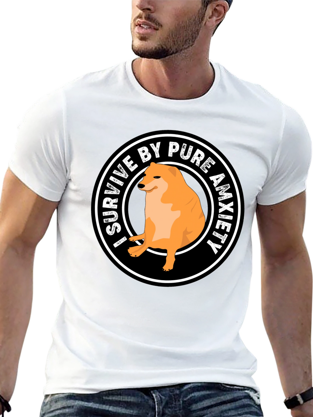 I Survive by Pure Anxiety Doge Meme Graphic Tee