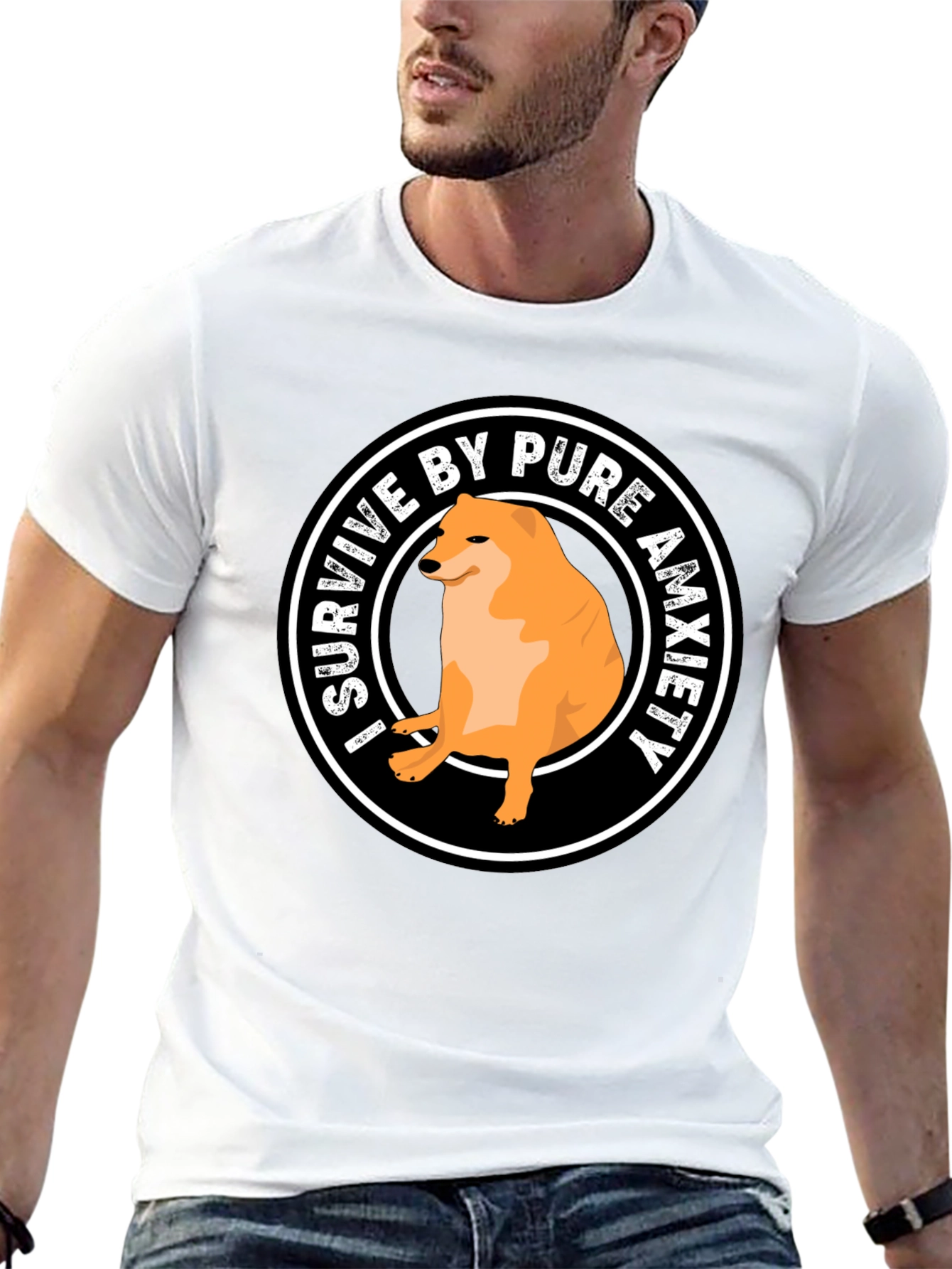 I Survive by Pure Anxiety Doge Meme Graphic Tee