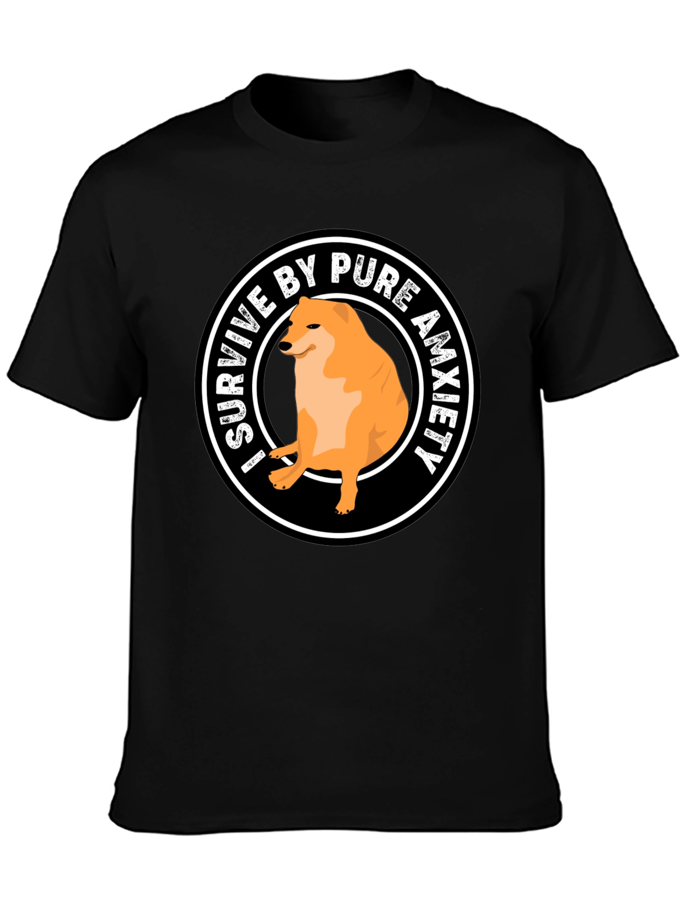 I Survive by Pure Anxiety Doge Meme Graphic Tee