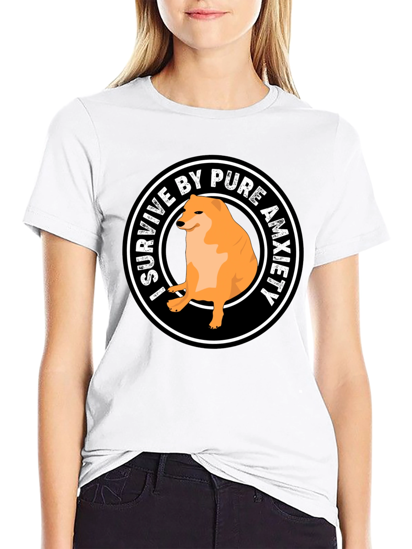 I Survive by Pure Anxiety Doge Meme Graphic Tee