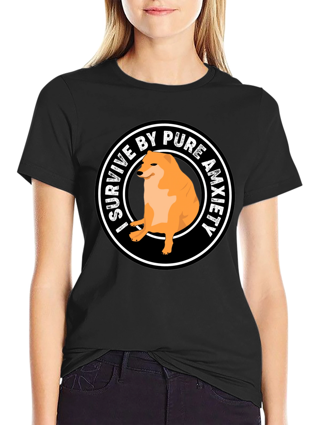 I Survive by Pure Anxiety Doge Meme Graphic Tee