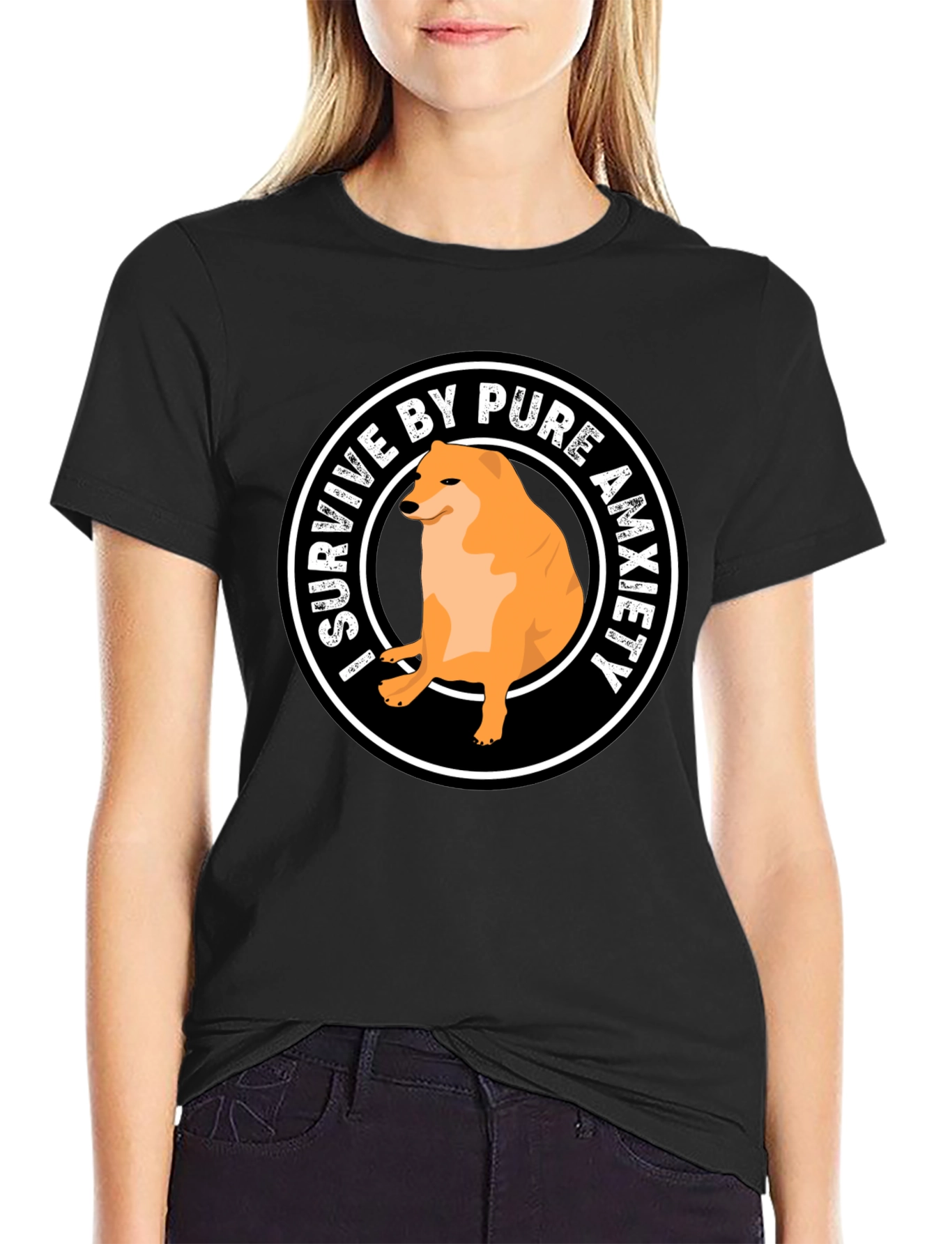 I Survive by Pure Anxiety Doge Meme Graphic Tee