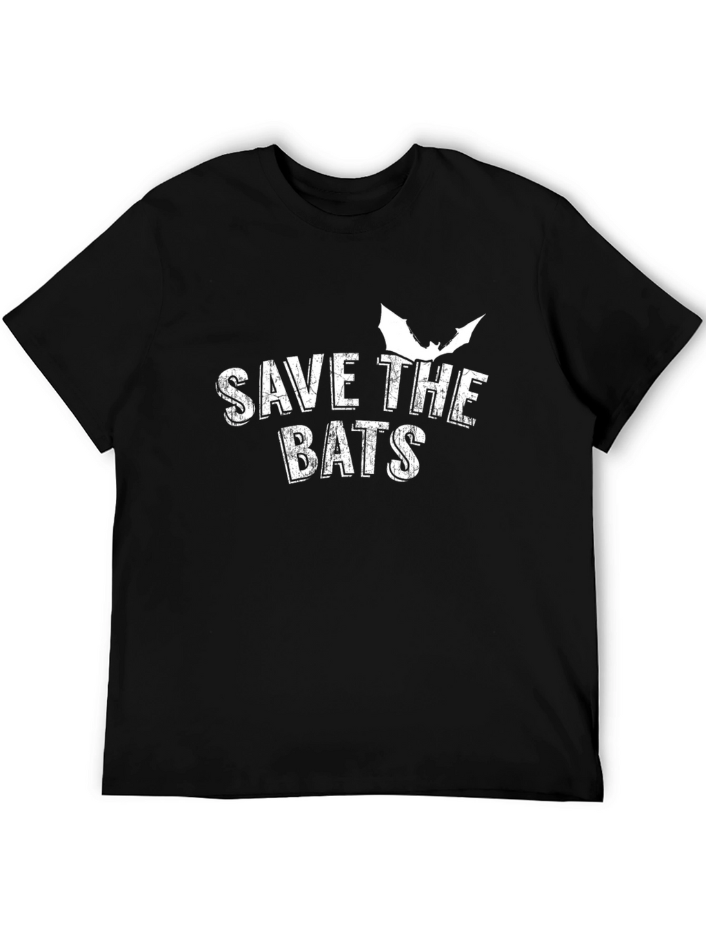 Save the Bats Graphic Tee - Black Cotton T-Shirt