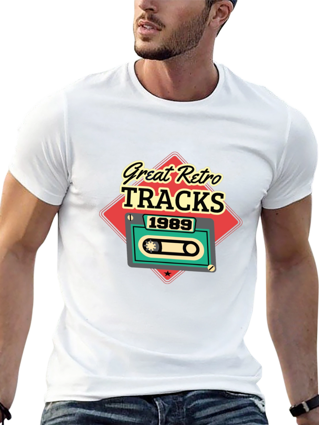 Great Retro Tracks 1989 Cassette Tape T-Shirt