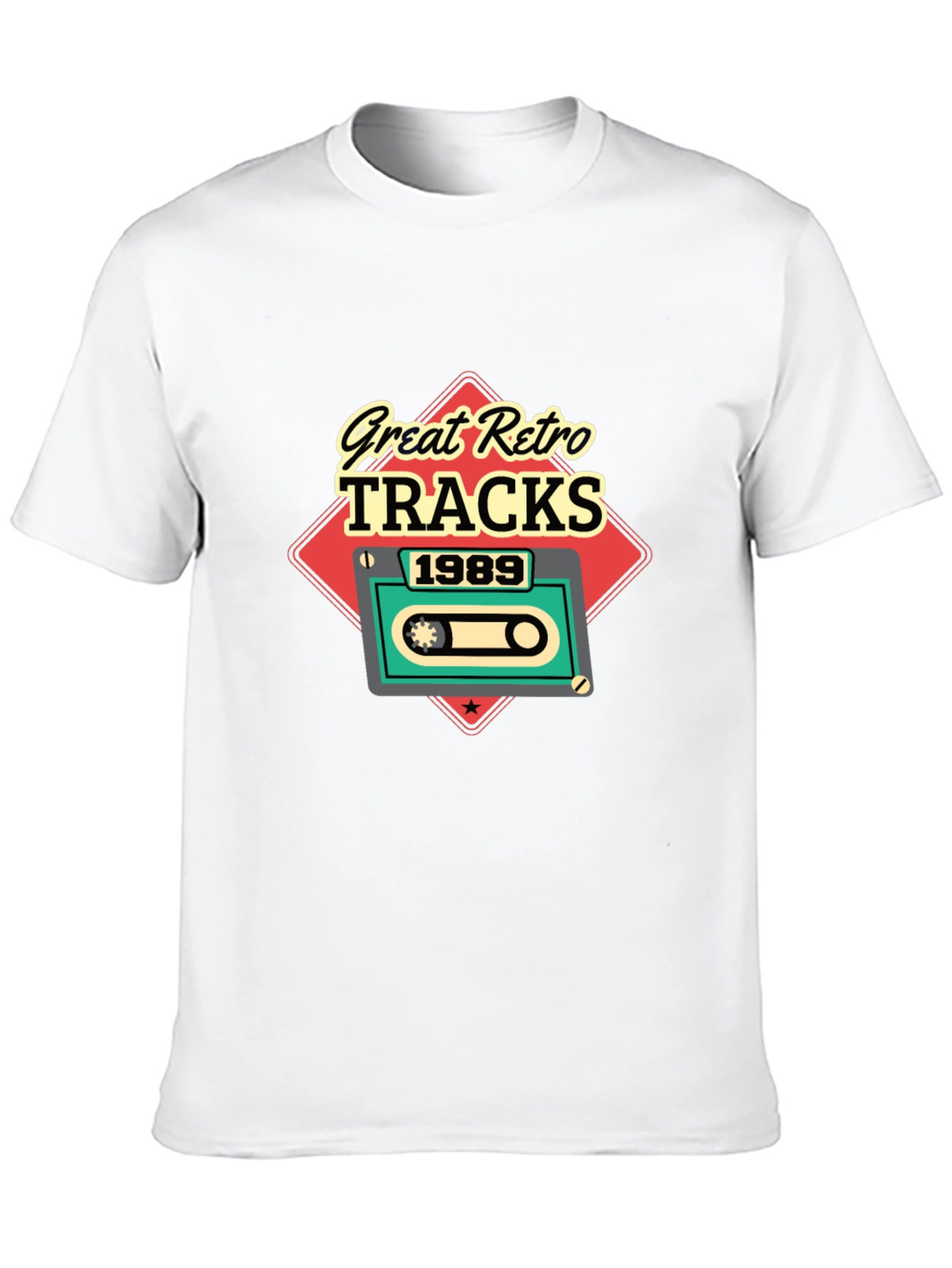 Great Retro Tracks 1989 Cassette Tape T-Shirt