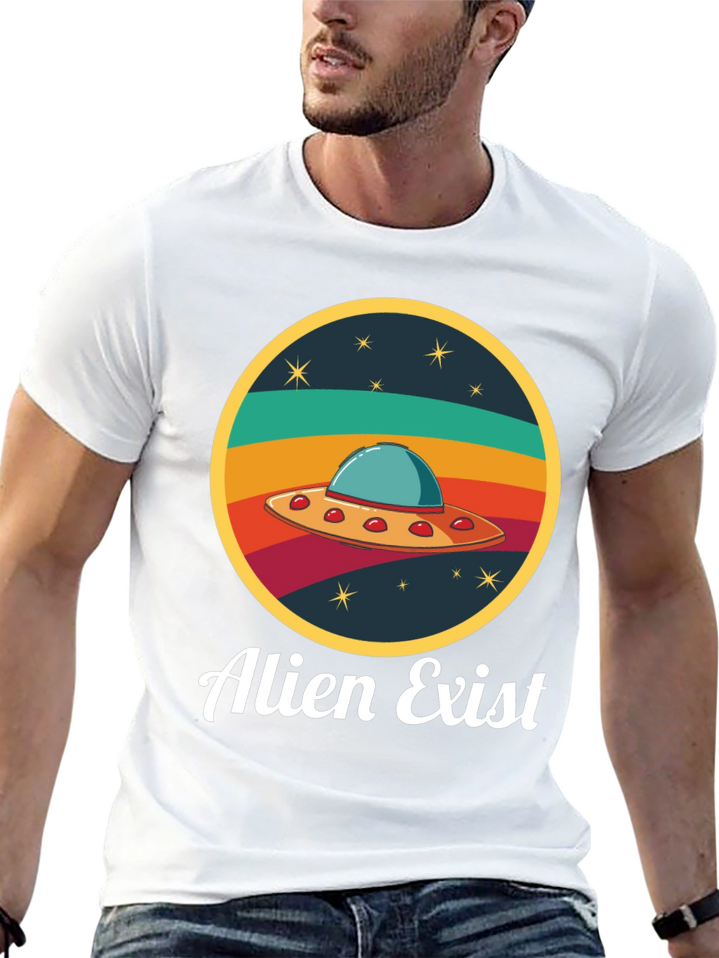 Alien Exist T-Shirt UFO Graphic Tee