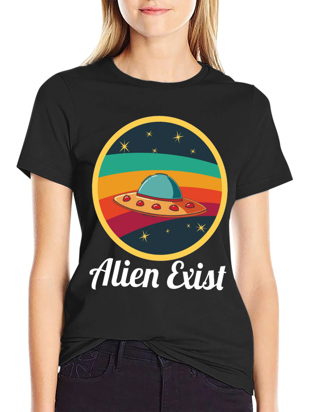 Alien Exist T-Shirt UFO Graphic Tee