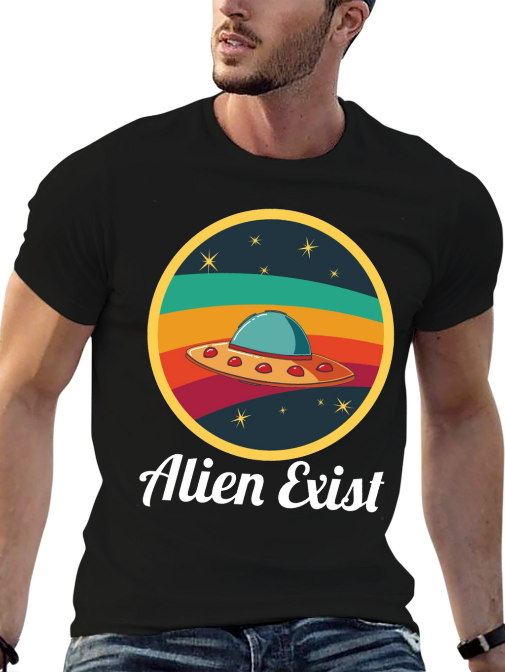 Alien Exist T-Shirt UFO Graphic Tee