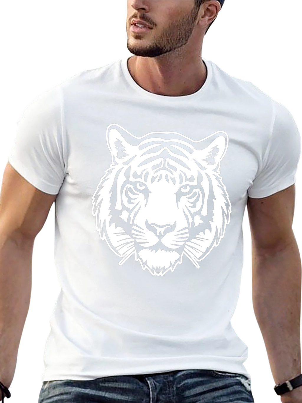 Tiger Graphic Print T-Shirt - Black