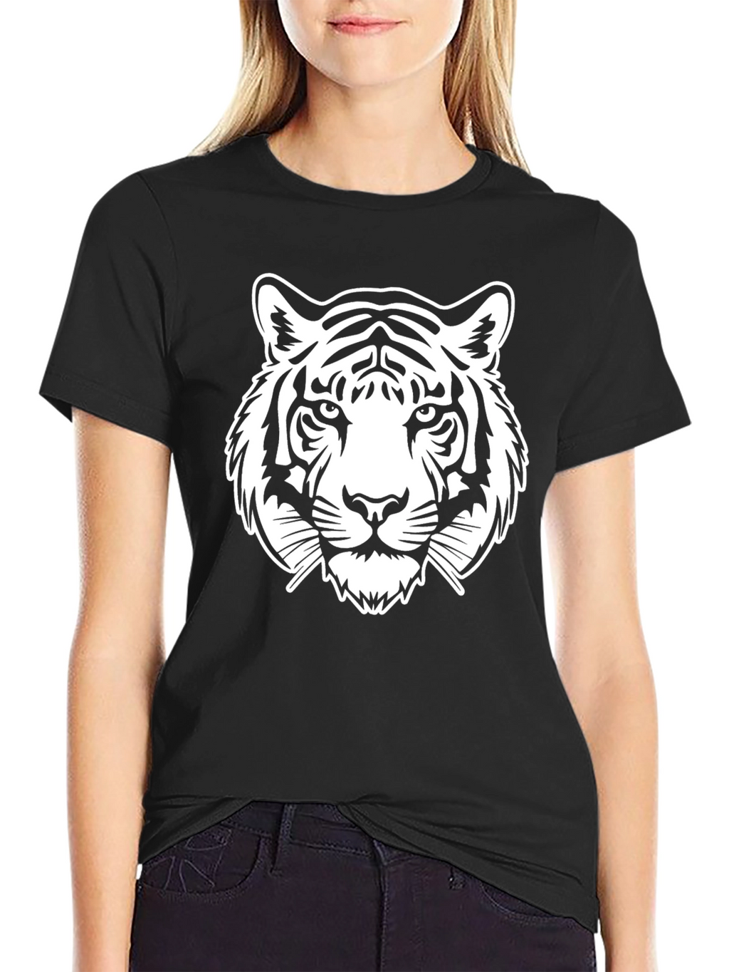 Tiger Graphic Print T-Shirt - Black