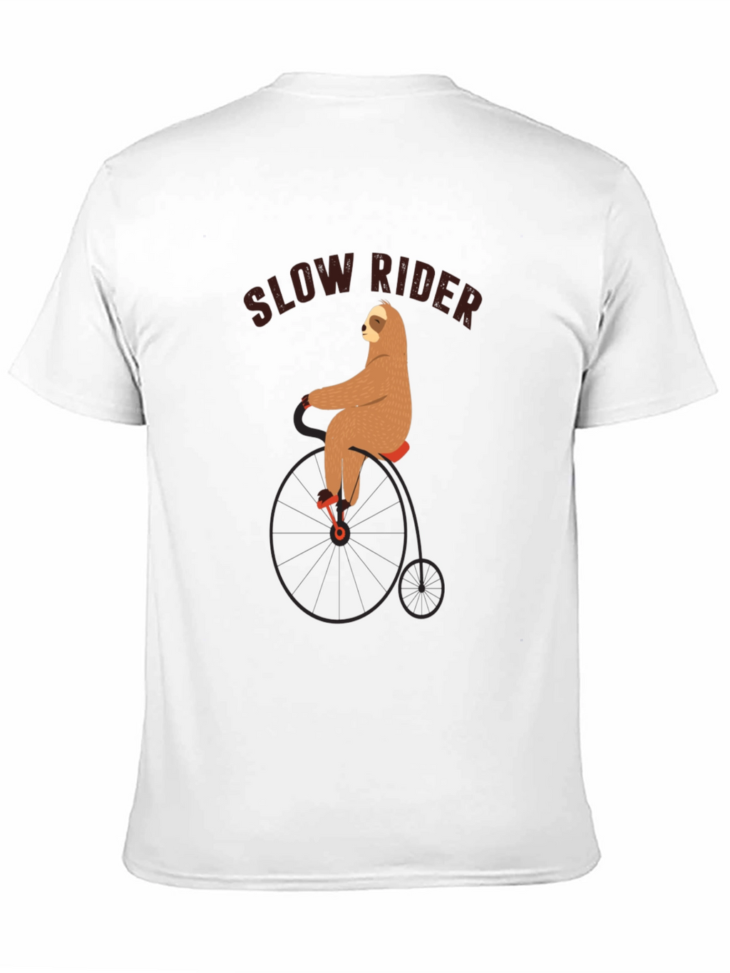 Slow Rider Sloth on Penny-Farthing Bicycle T-Shirt
