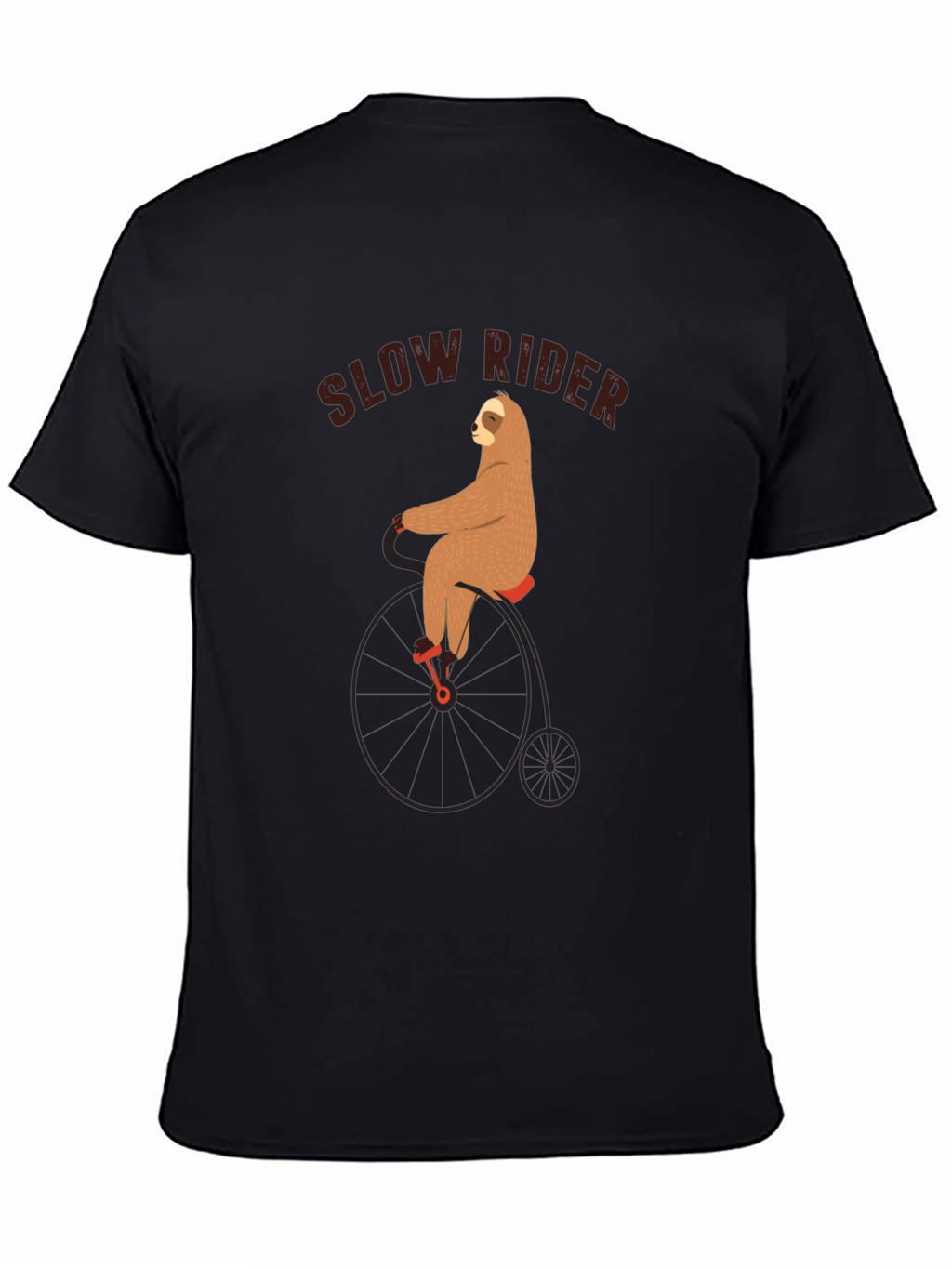Slow Rider Sloth on Penny-Farthing Bicycle T-Shirt