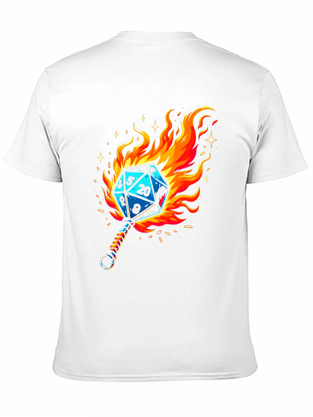 Fiery Dice D20 Graphic T-Shirt