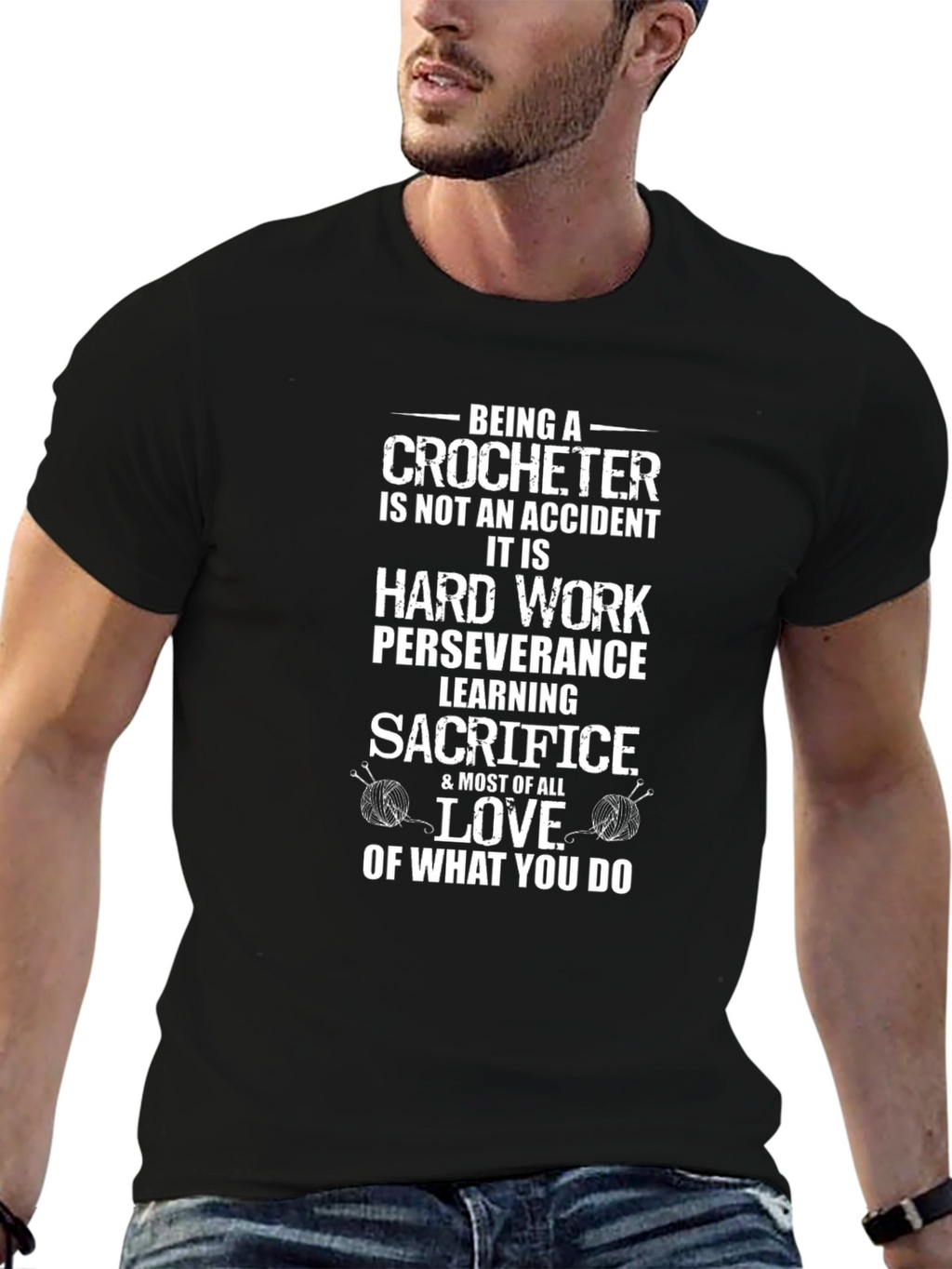 Crocheter Hard Work Love Graphic Tee