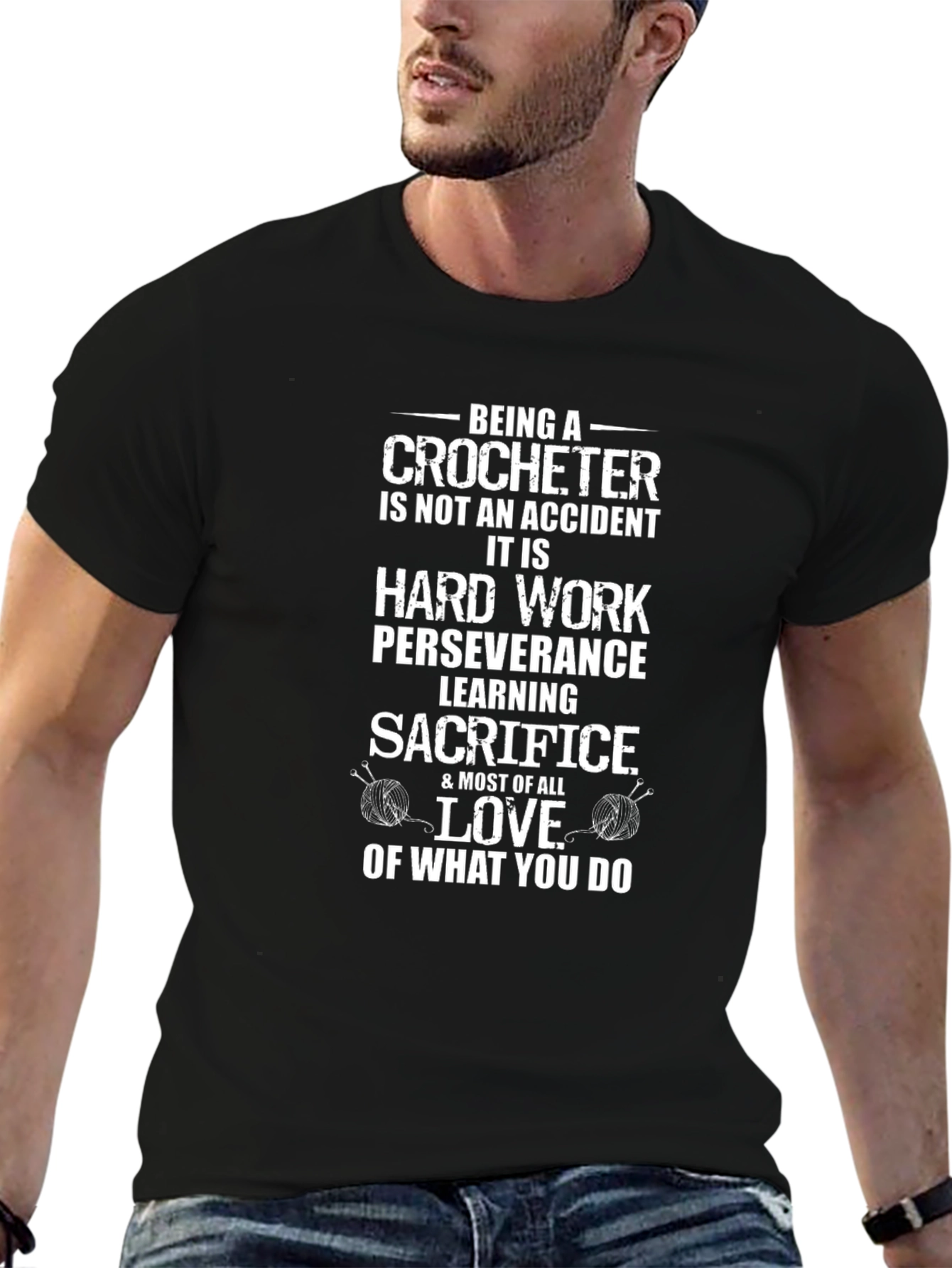 Crocheter Hard Work Love Graphic Tee