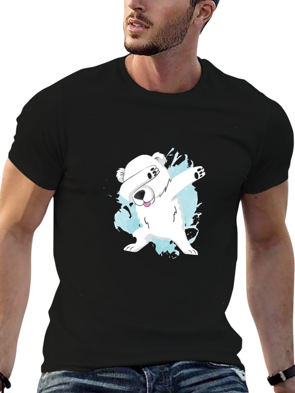 Dabbing Polar Bear Graphic T-Shirt