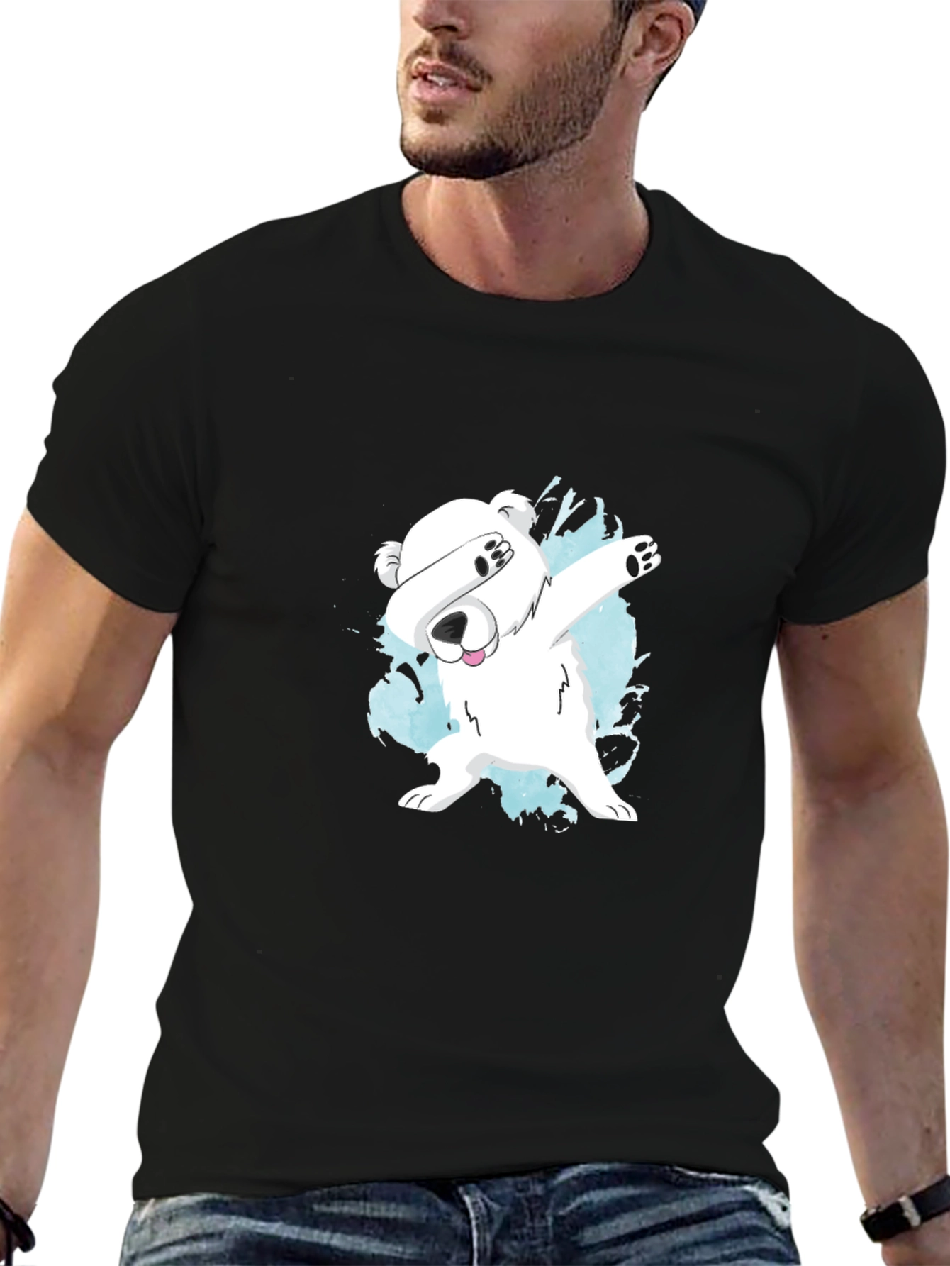 Dabbing Polar Bear Graphic T-Shirt