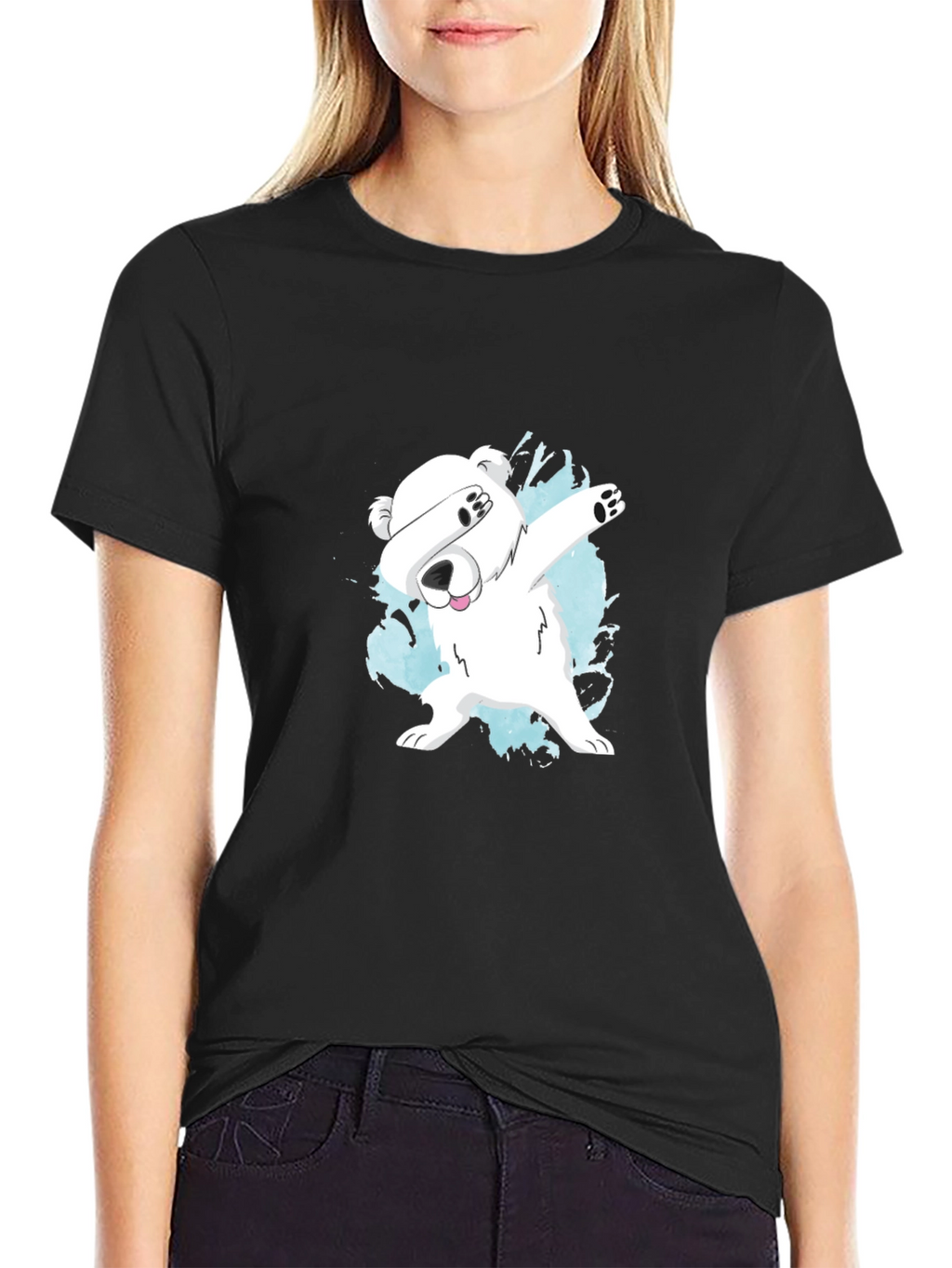 Dabbing Polar Bear Graphic T-Shirt