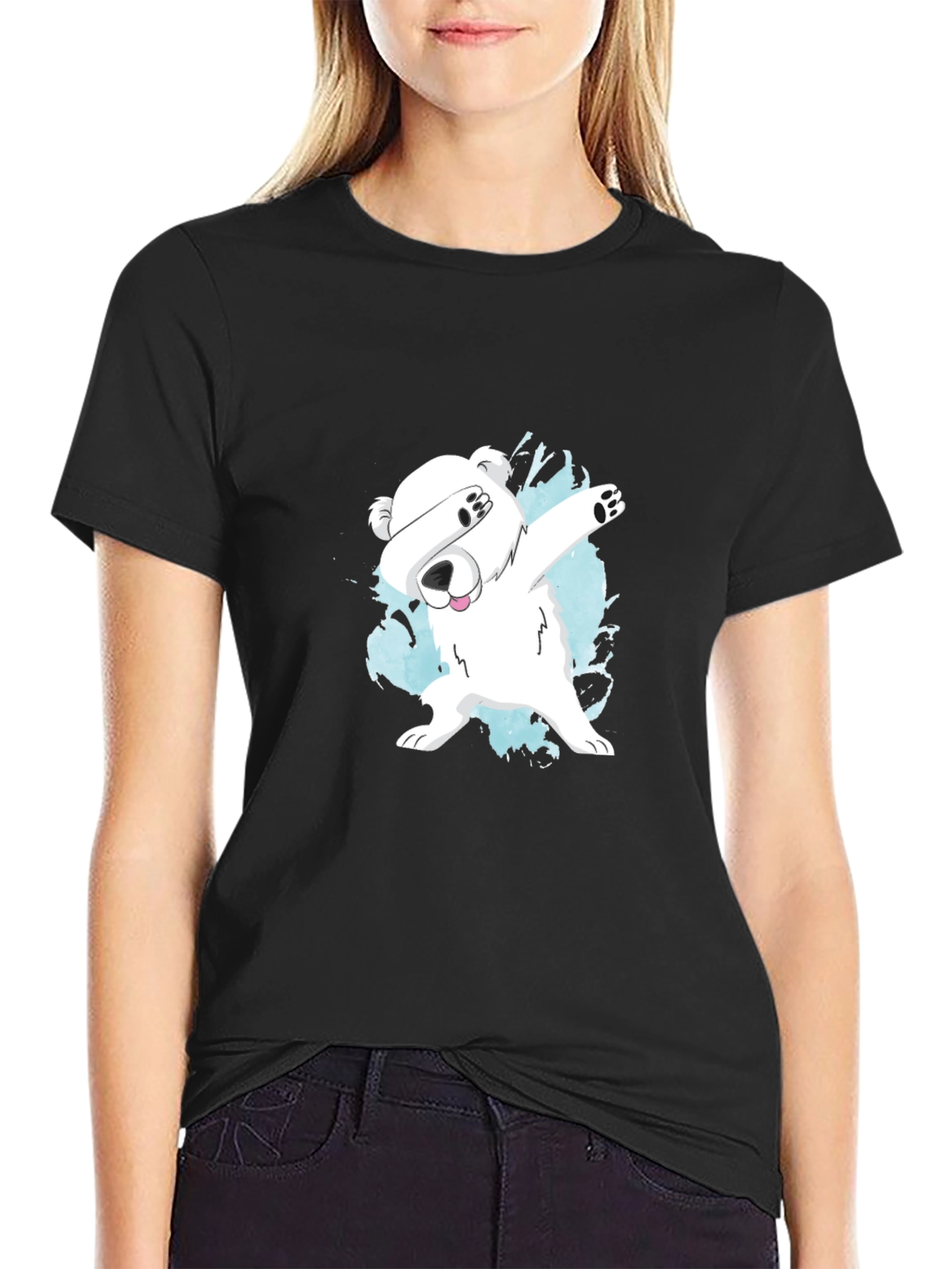 Dabbing Polar Bear Graphic T-Shirt