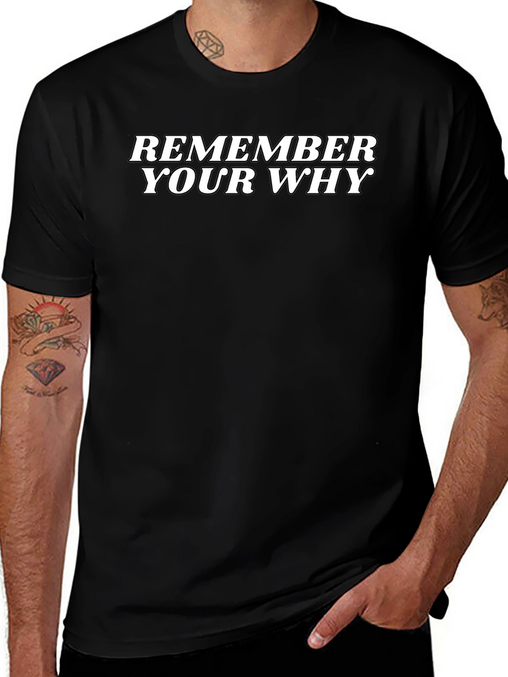 Remember Your Why Motivational Black T-Shirt
