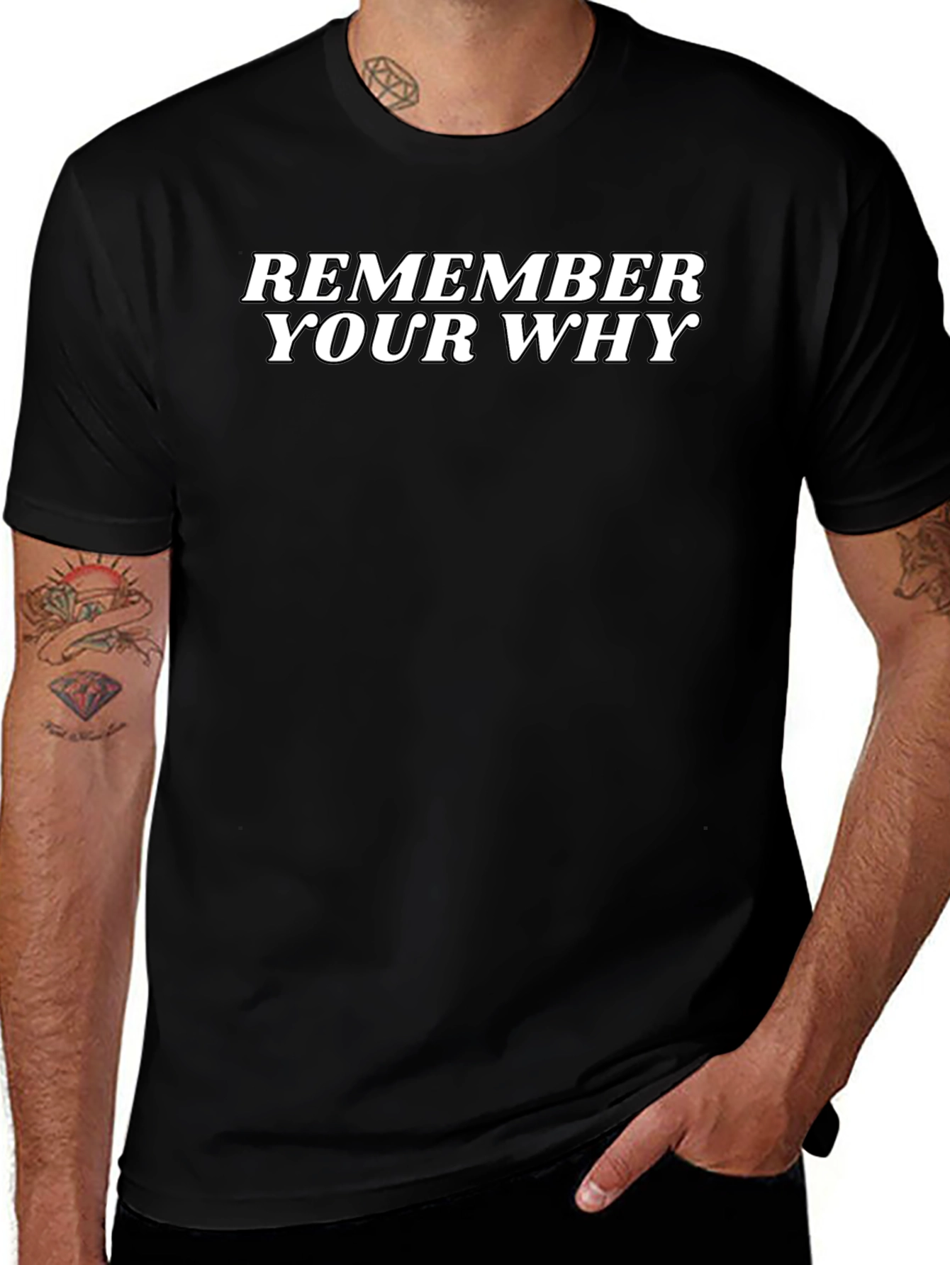 Remember Your Why Motivational Black T-Shirt