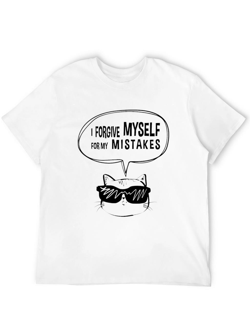 Forgive Myself Tee: Cool Cat Graphic T-Shirt