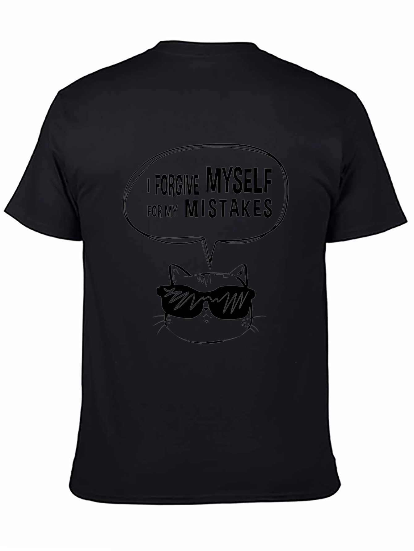 Forgive Myself Tee: Cool Cat Graphic T-Shirt
