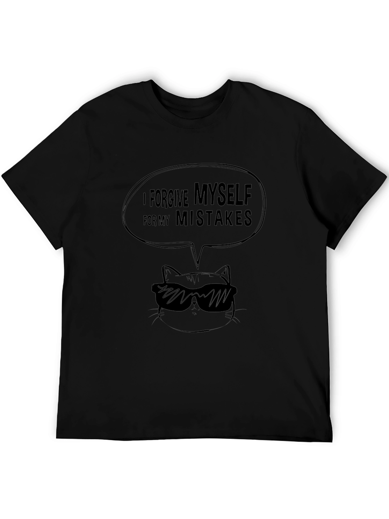 Forgive Myself Tee: Cool Cat Graphic T-Shirt