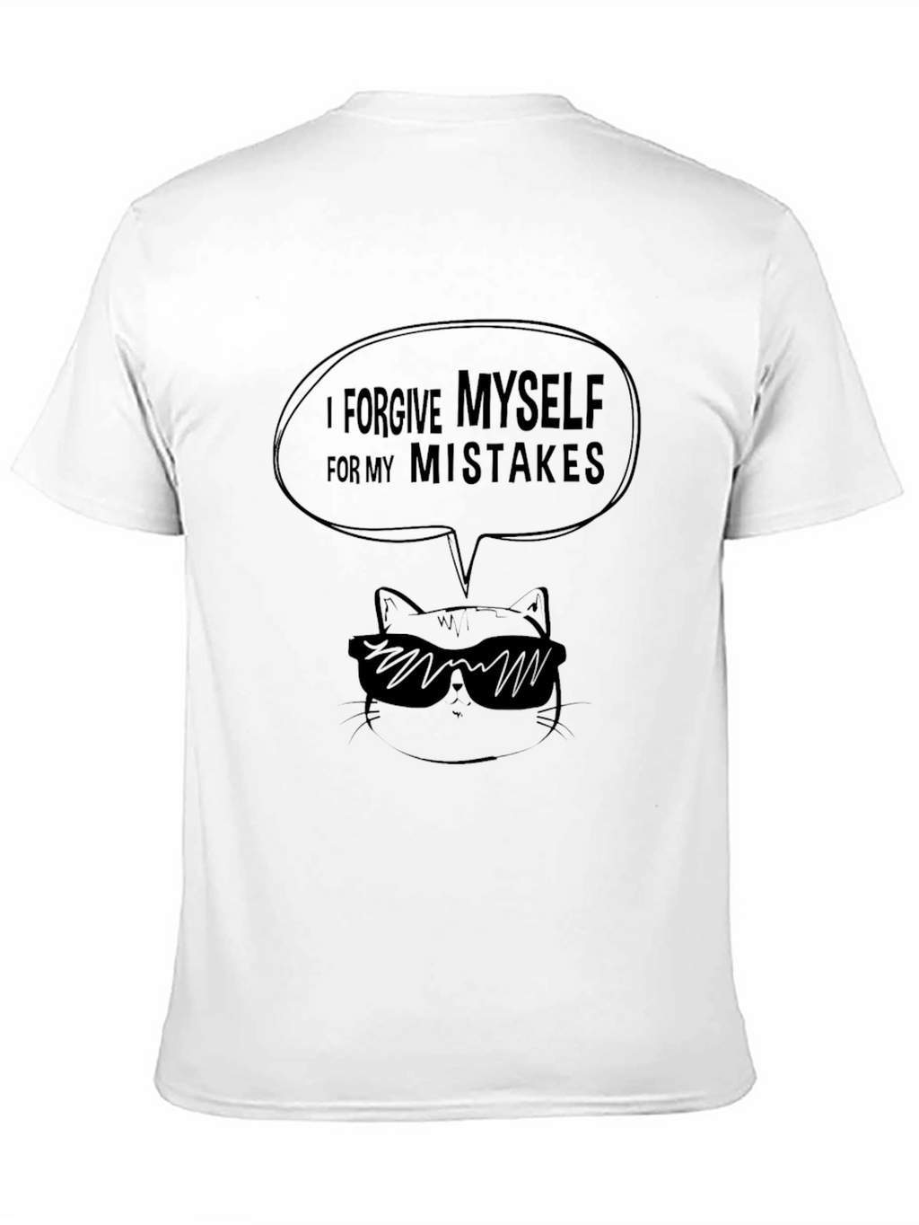 Forgive Myself Tee: Cool Cat Graphic T-Shirt